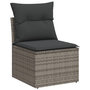 Voir la diapositive 4 : VIDAXL Salon de jardin 5 pcs avec coussins gris resine tressee