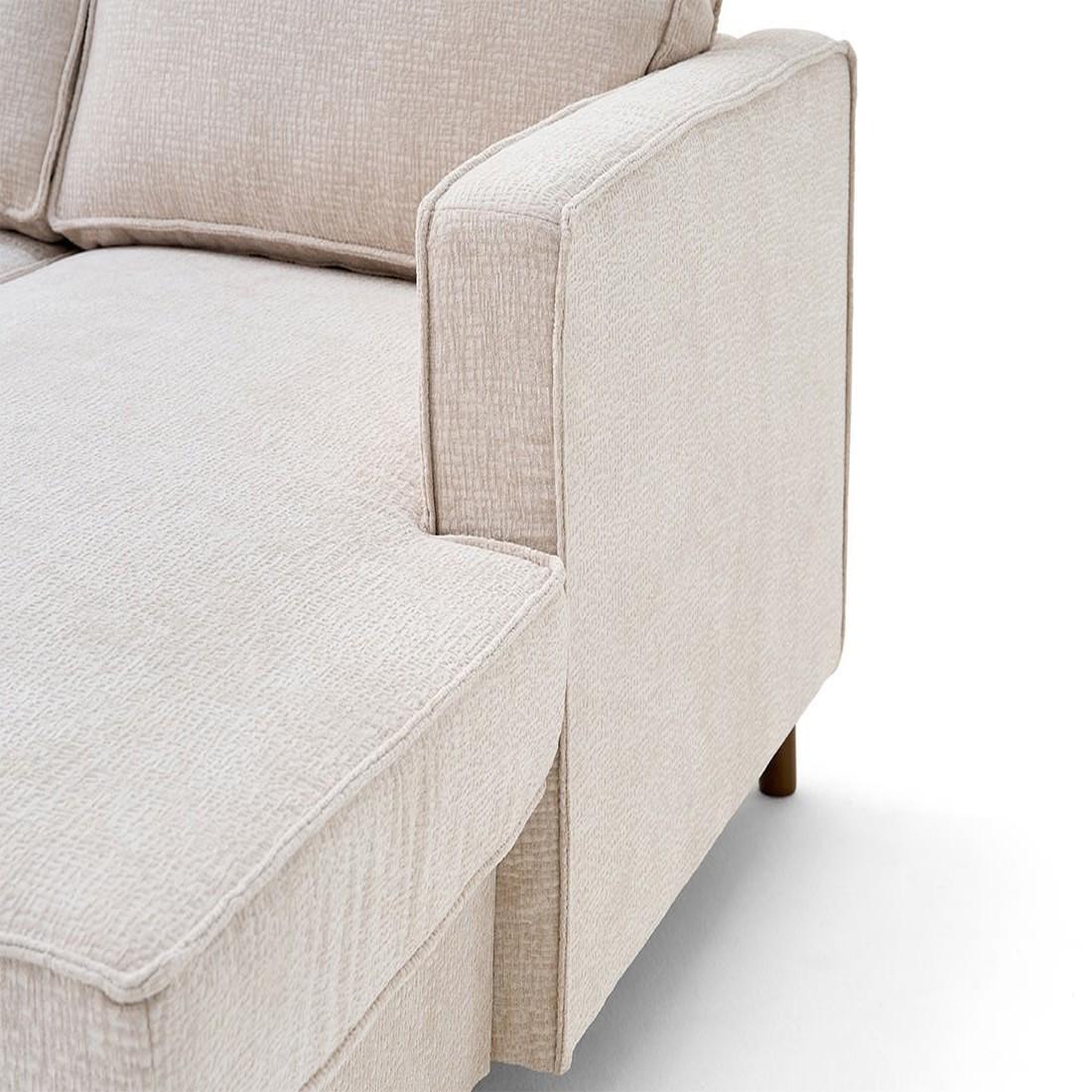 Voir la diapositive 5 : LISA DESIGN Jake - canapé panoramique d'angle gauche 7 places convertible avec coffre en tissu velours relief
