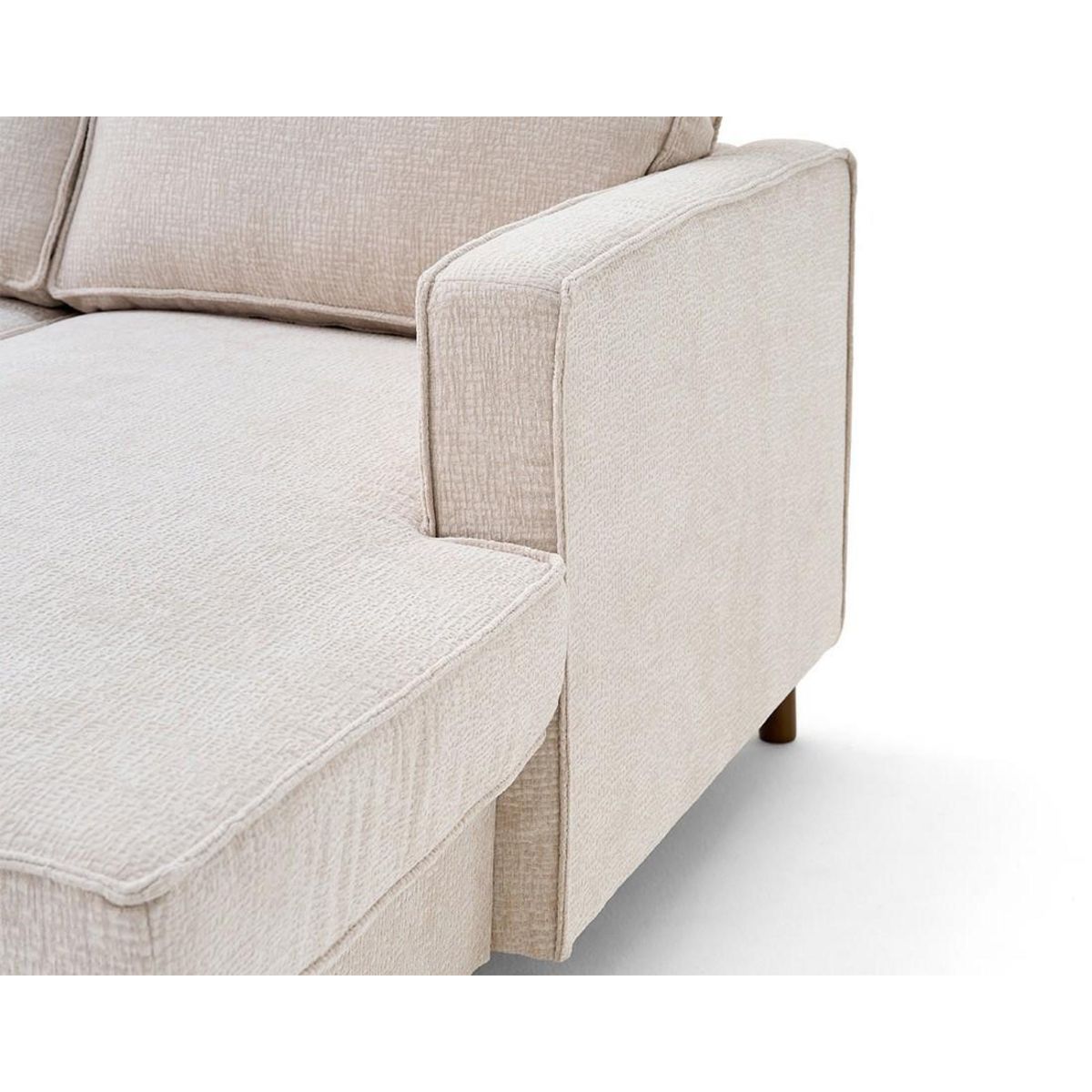 LISA DESIGN Jake - canapé panoramique d'angle gauche 7 places convertible avec coffre en tissu velours relief