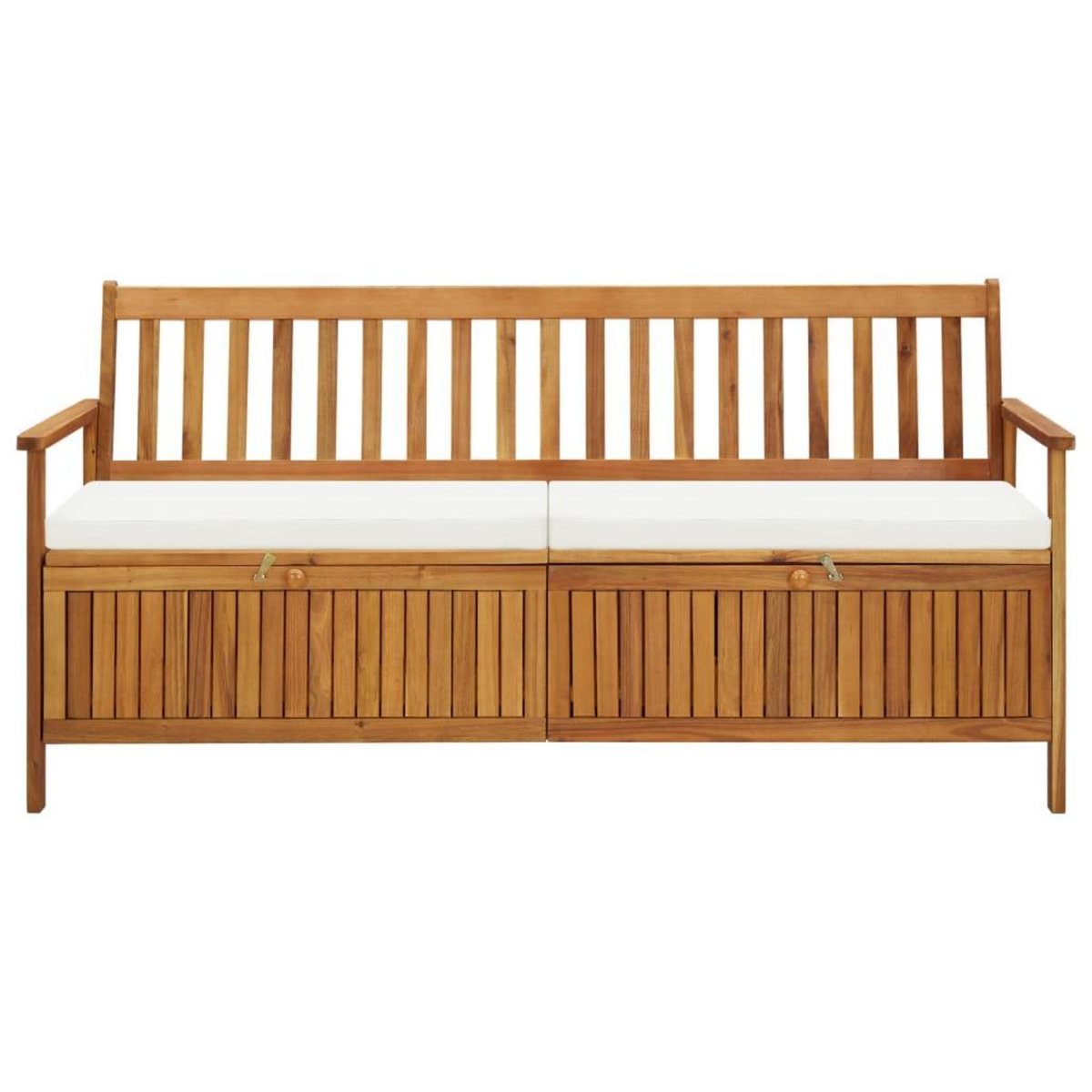 VIDAXL Banc de rangement avec coussin 170 cm Bois d'acacia solide