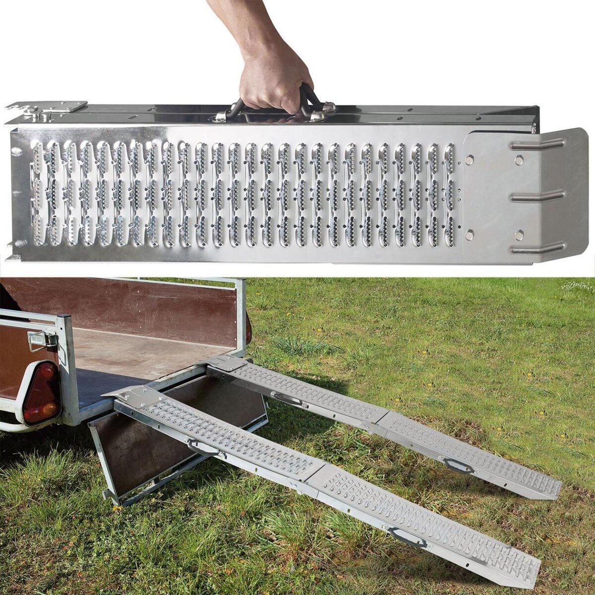 ID MARKET Set de 2 rampes pliables galvanisées spécial chargement