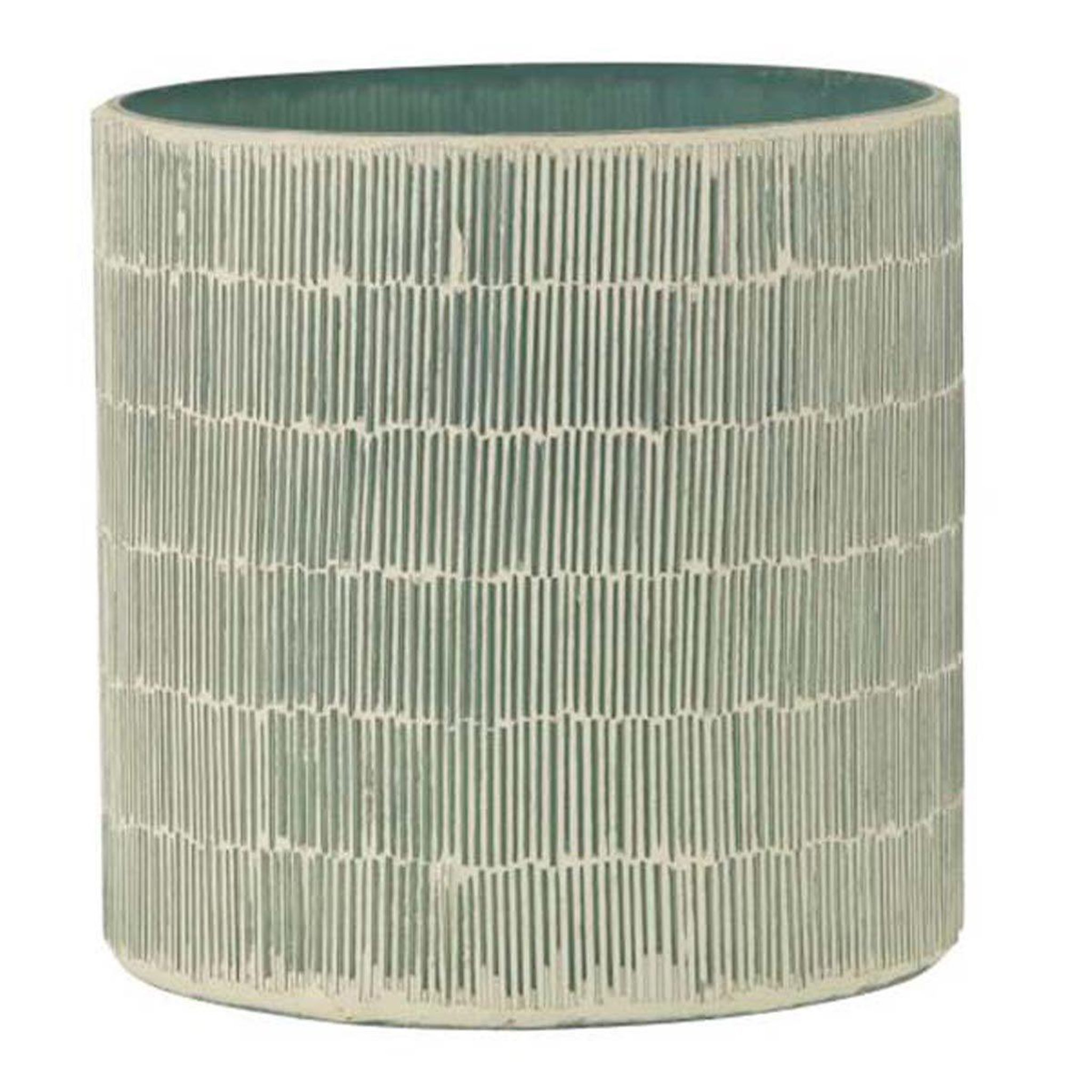 J-LINE Photophore Déco en Verre  Mosaïque  16cm Gris