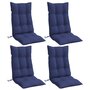 Voir la diapositive 3 : VIDAXL Coussins de chaise a dossier haut lot de 4 bleu marine