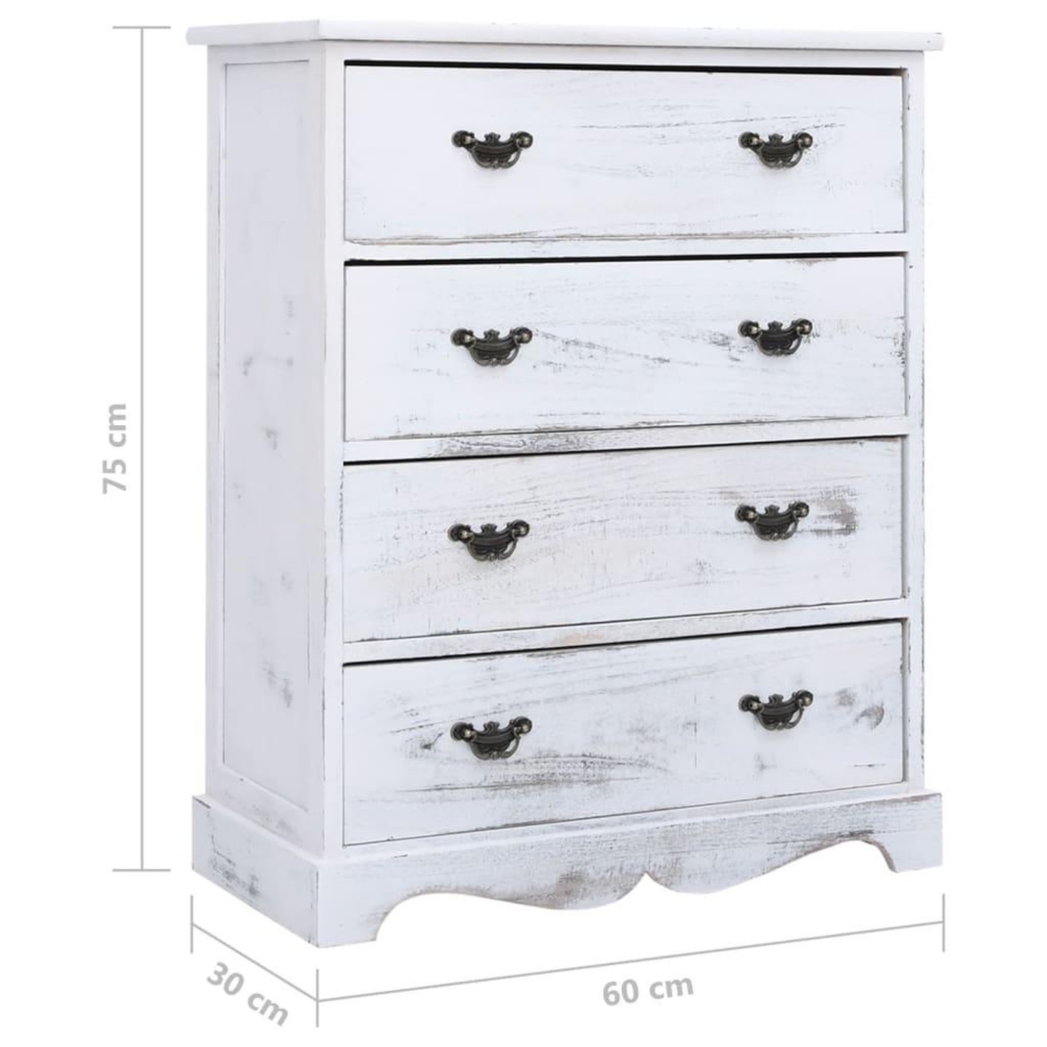 Voir la diapositive 6 : VIDAXL Armoire a tiroirs blanc 60x30x75 cm bois