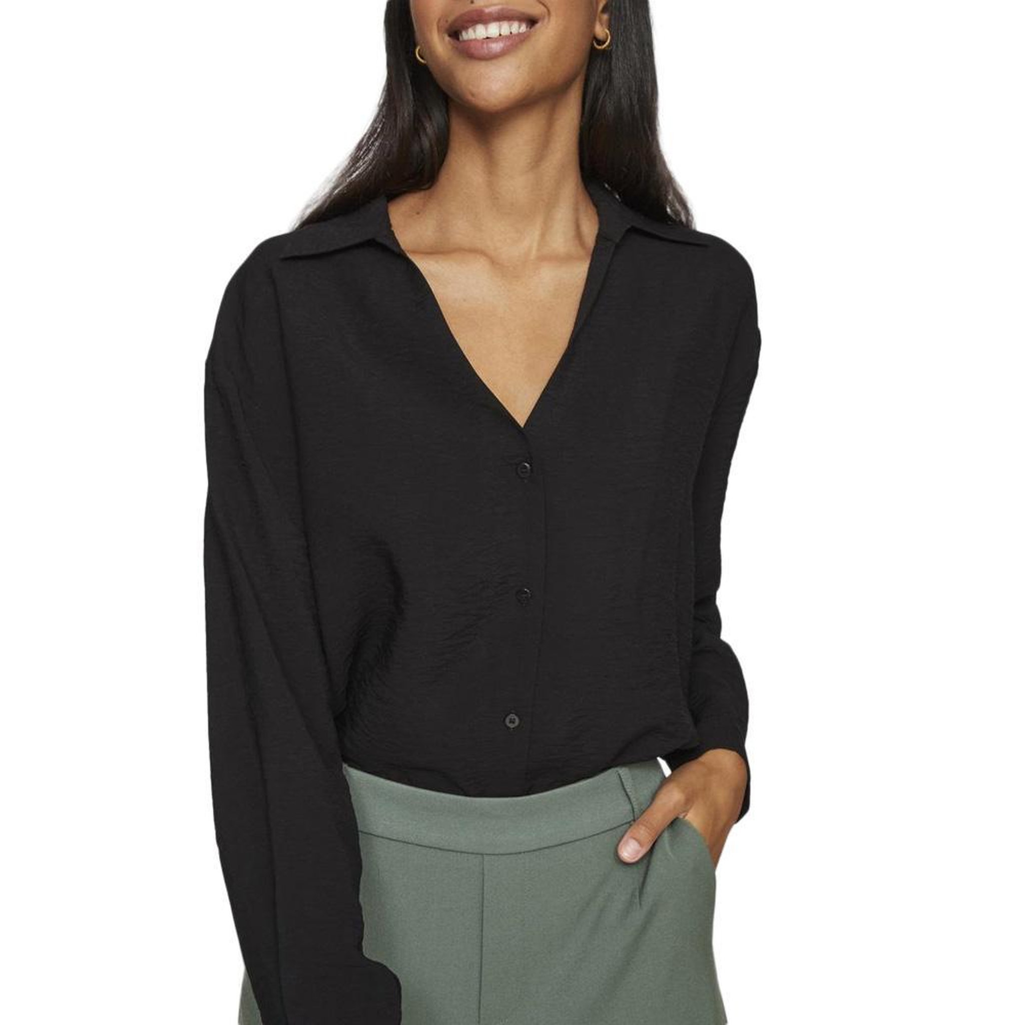 Vila Chemise Noire Femme Vila Domira. Coloris disponibles : Noir