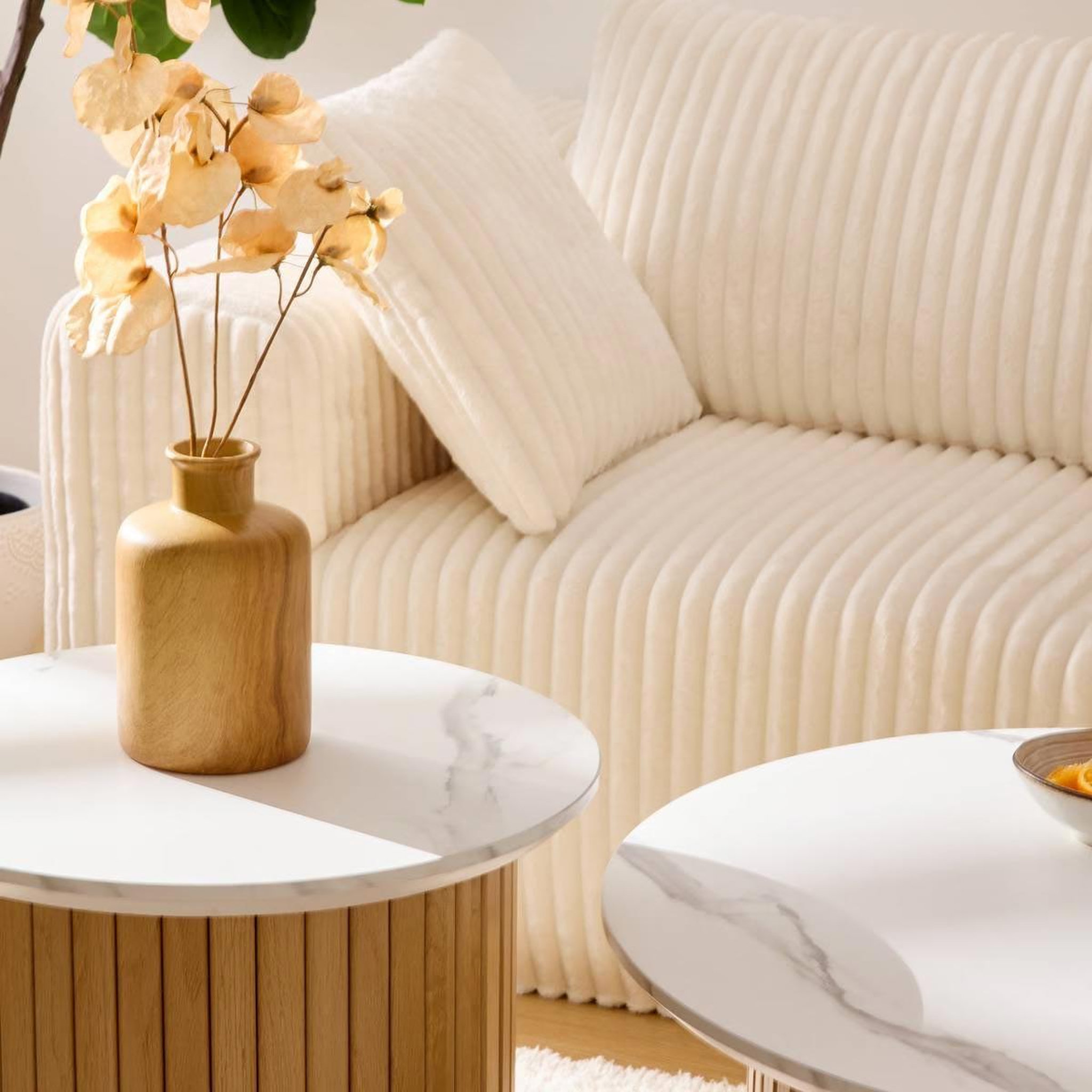 Voir la diapositive 3 : ATMOSPHERA Table d'Appoint Design  Homelya  50cm Naturel