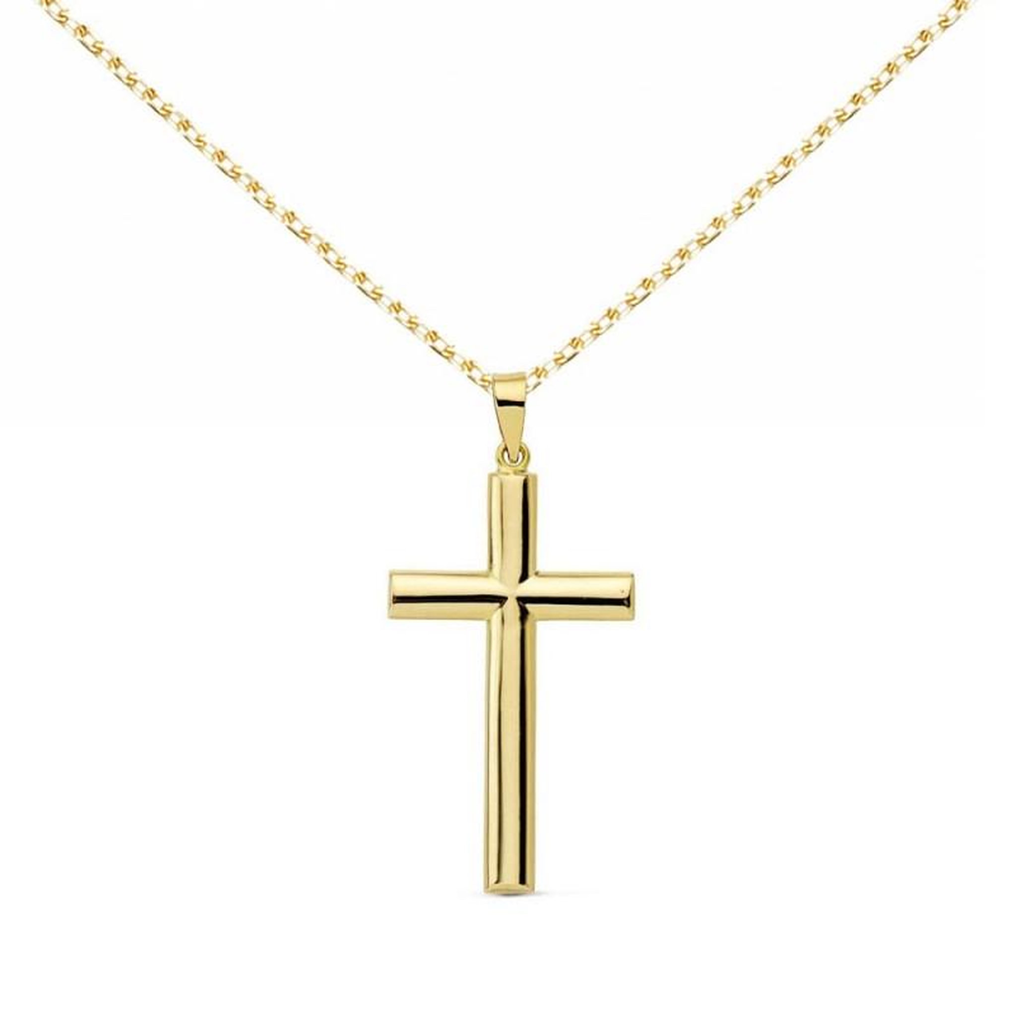 Voir la diapositive 1 : L'ATELIER D'AZUR Collier - Médaille Croix Or Jaune - Chaine Dorée