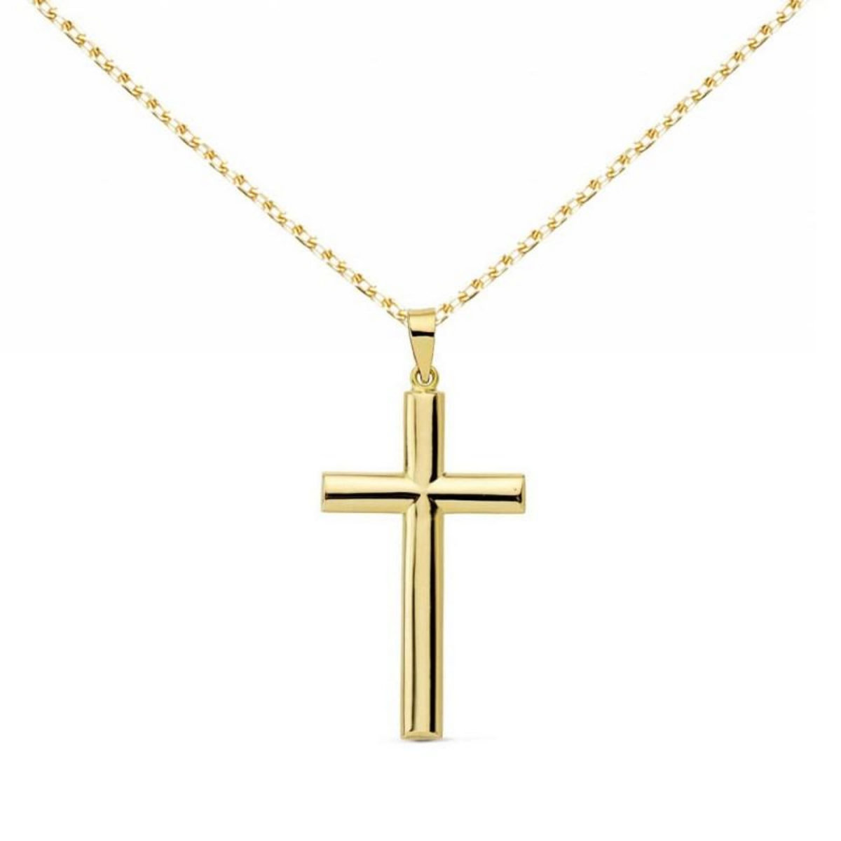 L'ATELIER D'AZUR Collier - Médaille Croix Or Jaune - Chaine Dorée