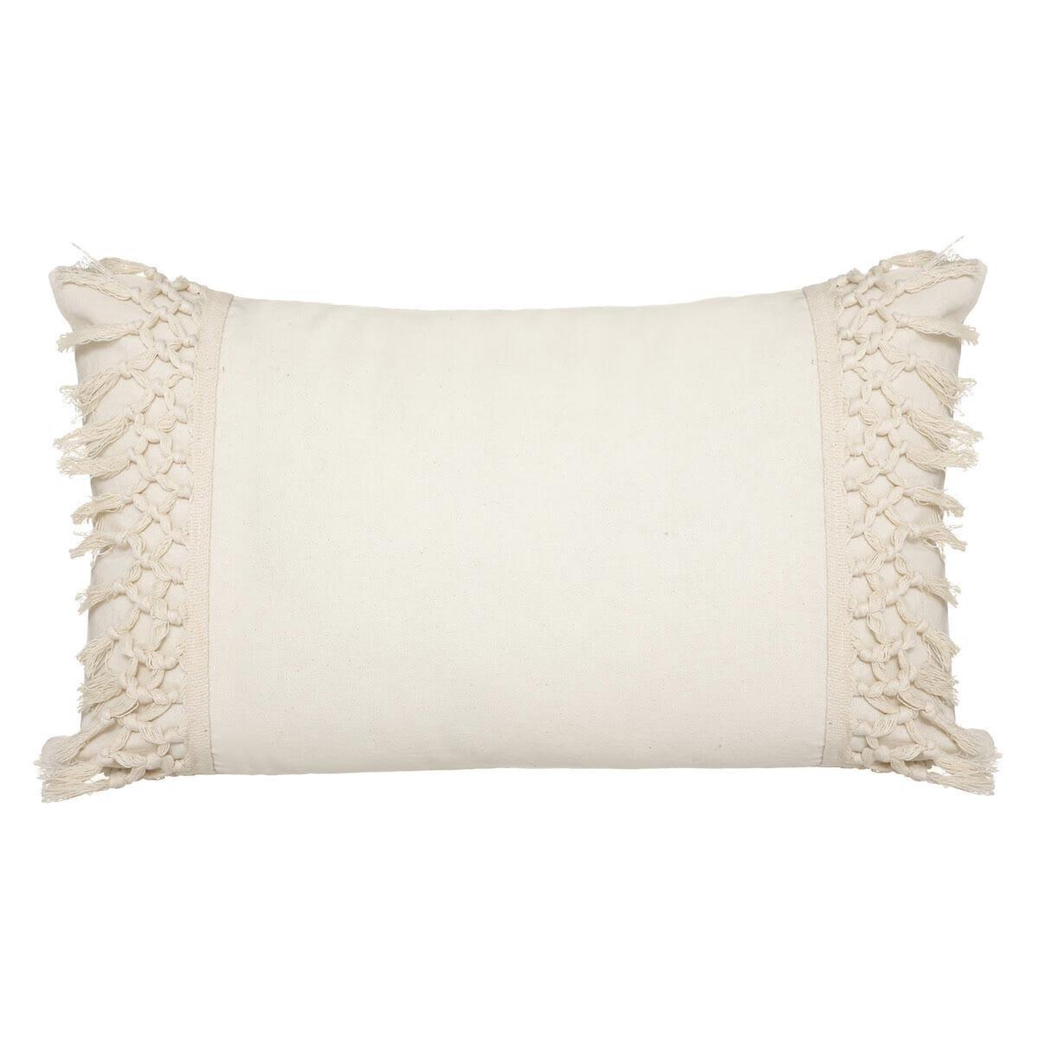 ATMOSPHERA Coussin déco  coton macramé  30x50cm ivoire