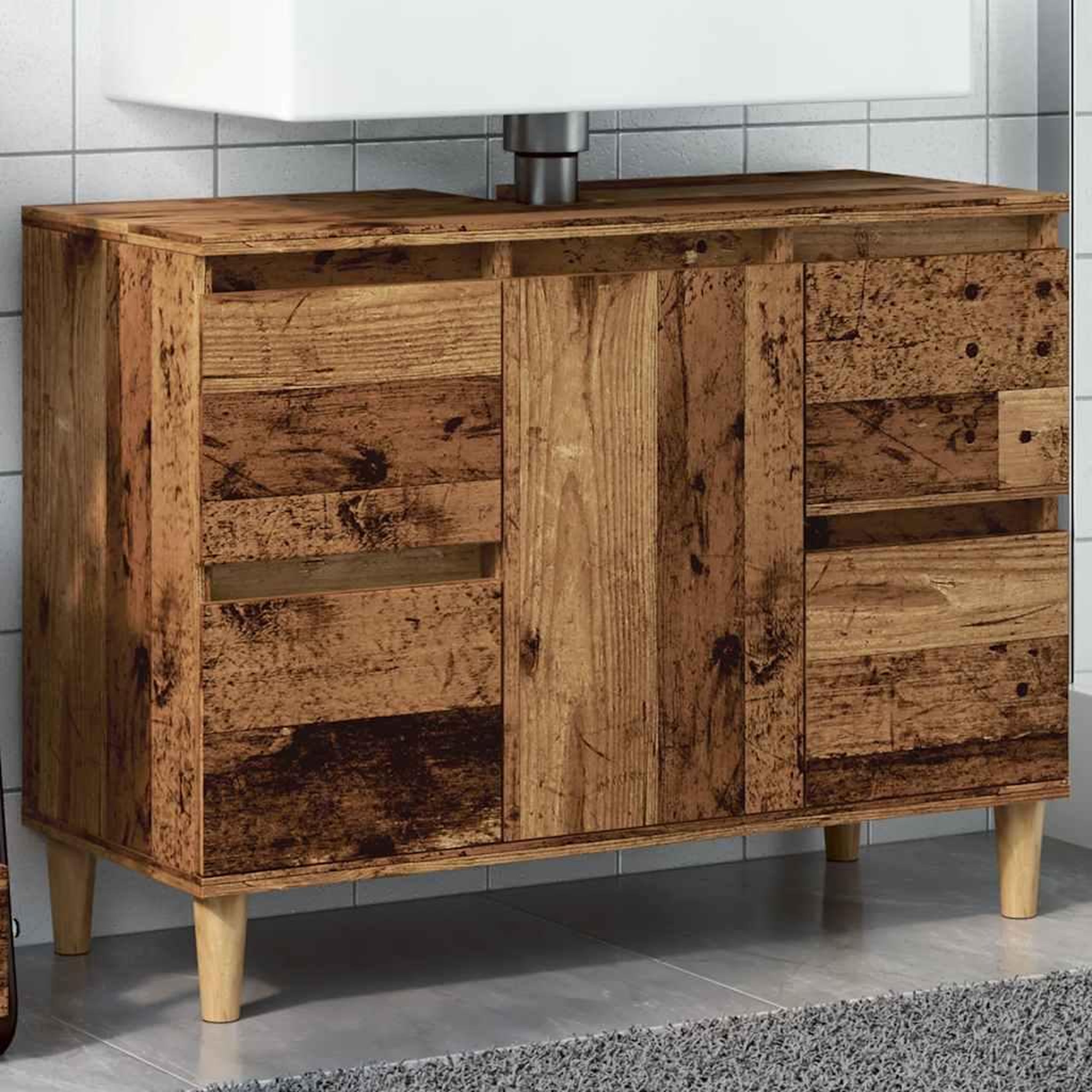 VIDAXL Armoire d'evier vieux bois 80x33x60 cm bois d'ingenierie