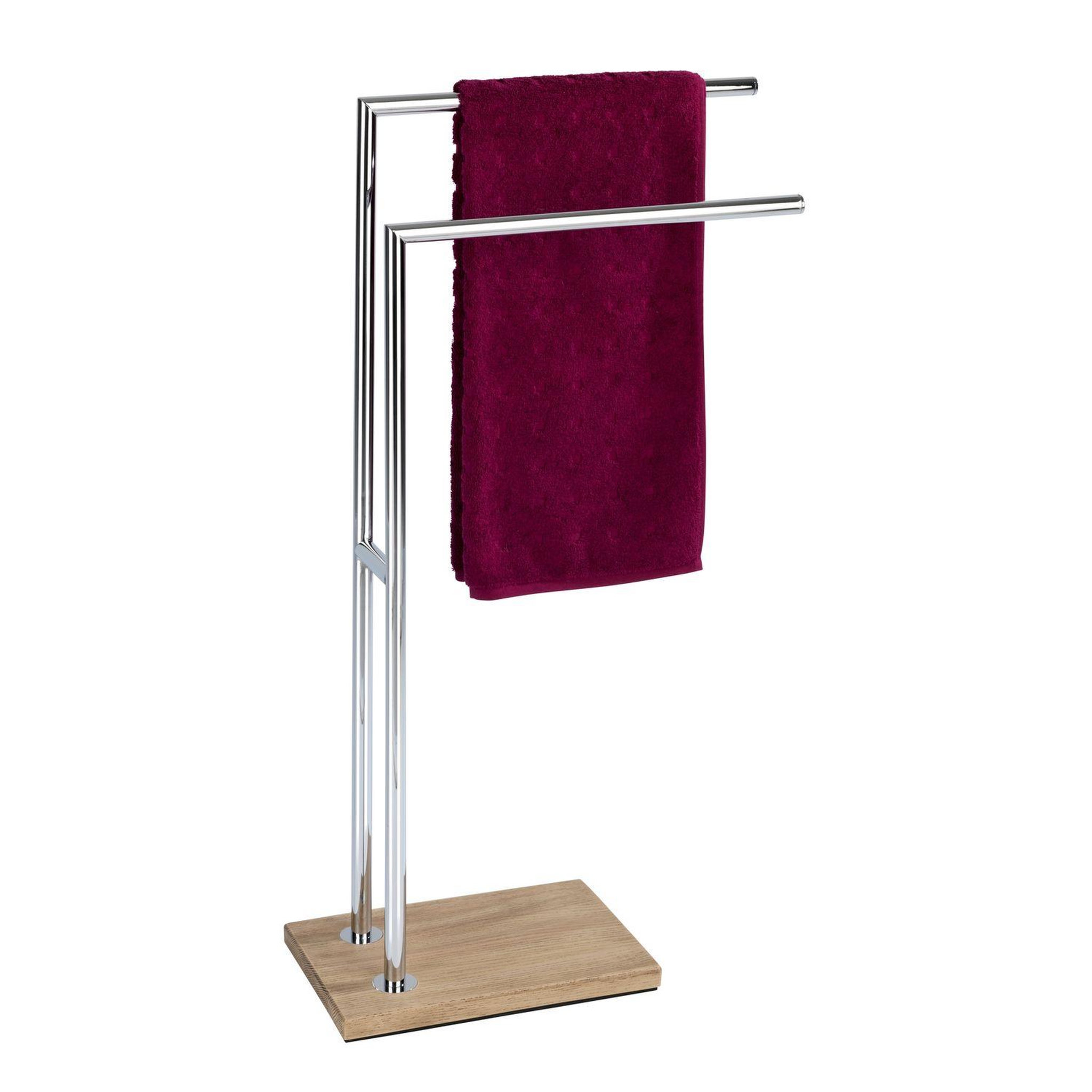 Voir la diapositive 3 : Wenko Porte serviettes scandi marla - l. 45 x h. 82 cm - marron