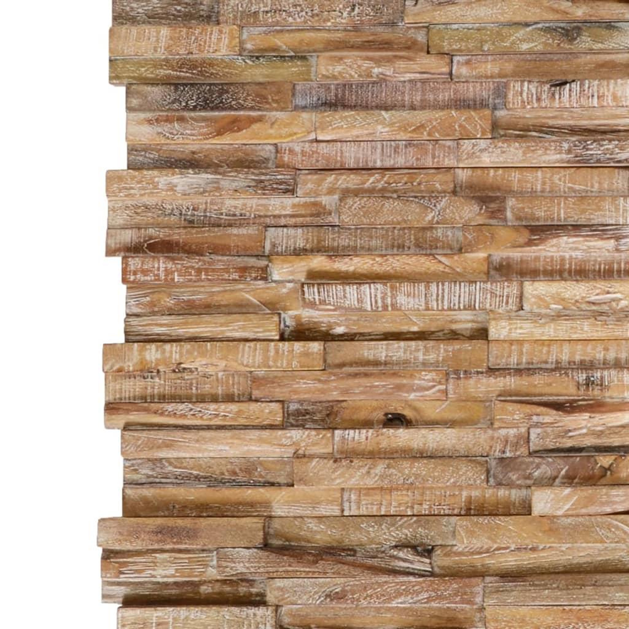 Voir la diapositive 2 : VIDAXL Panneaux de revetement mural 3d 10 pcs 1,01 m^2 bois de teck