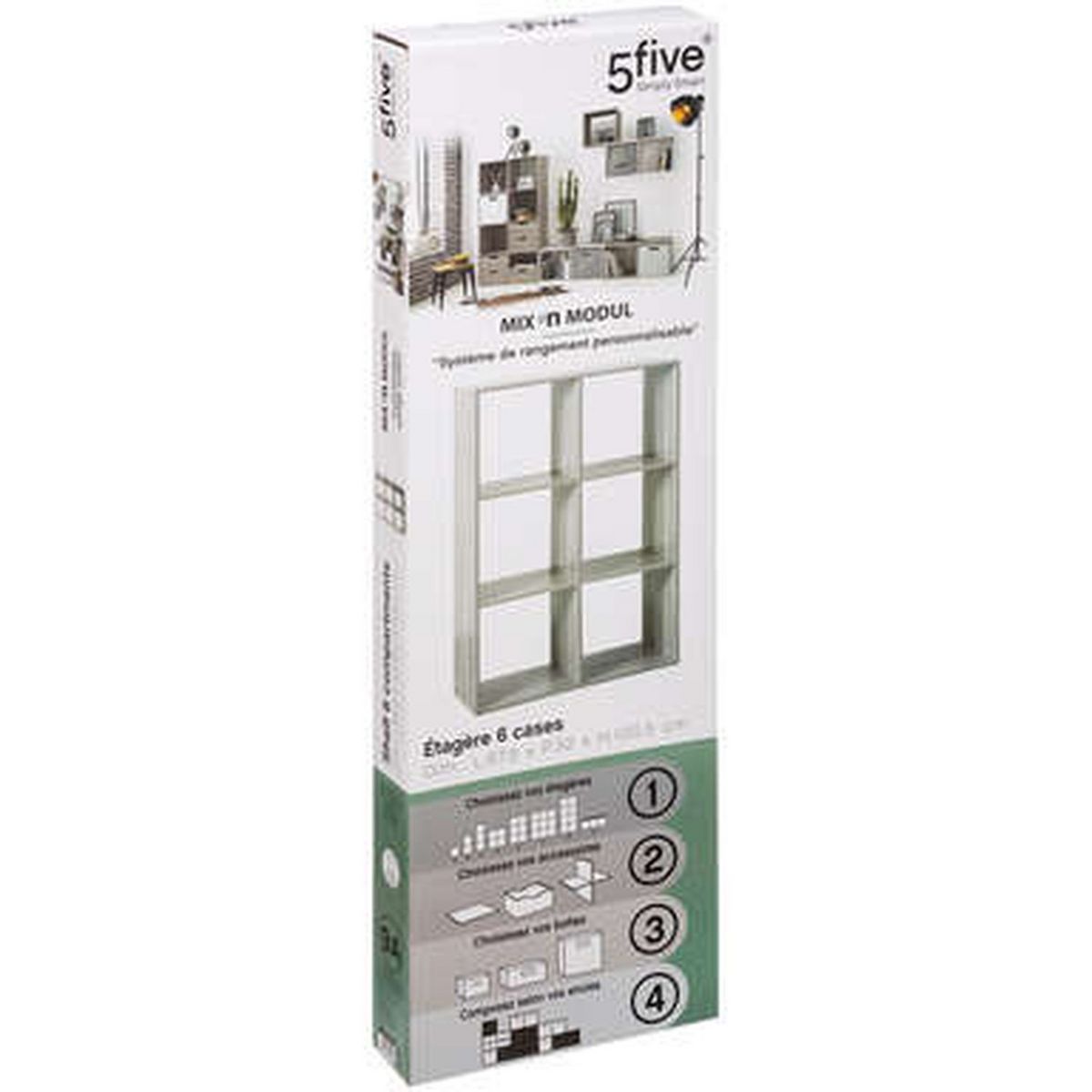 Etagère de rangement 6 cases Mix n' modul