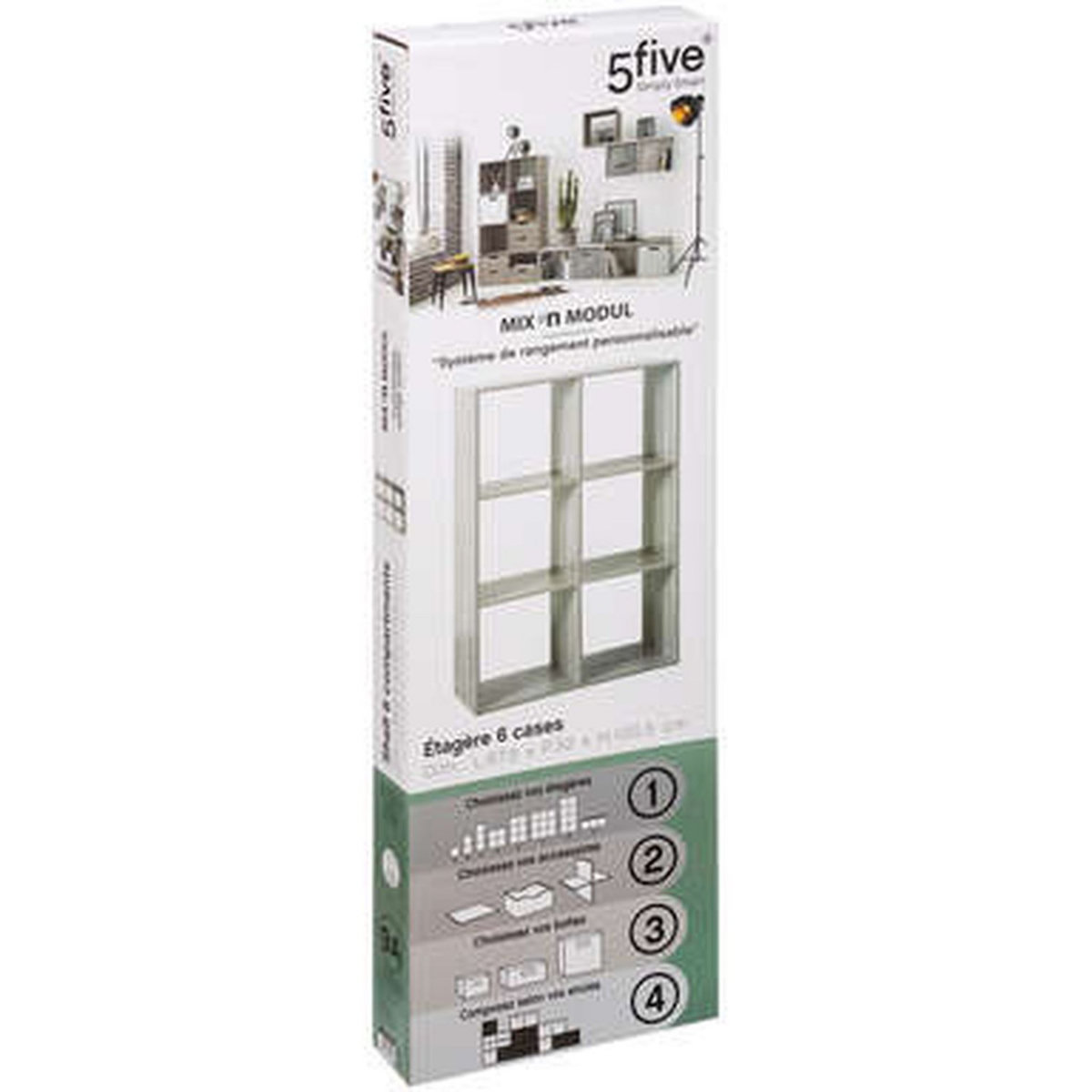 Etagère de rangement 6 cases Mix n' modul