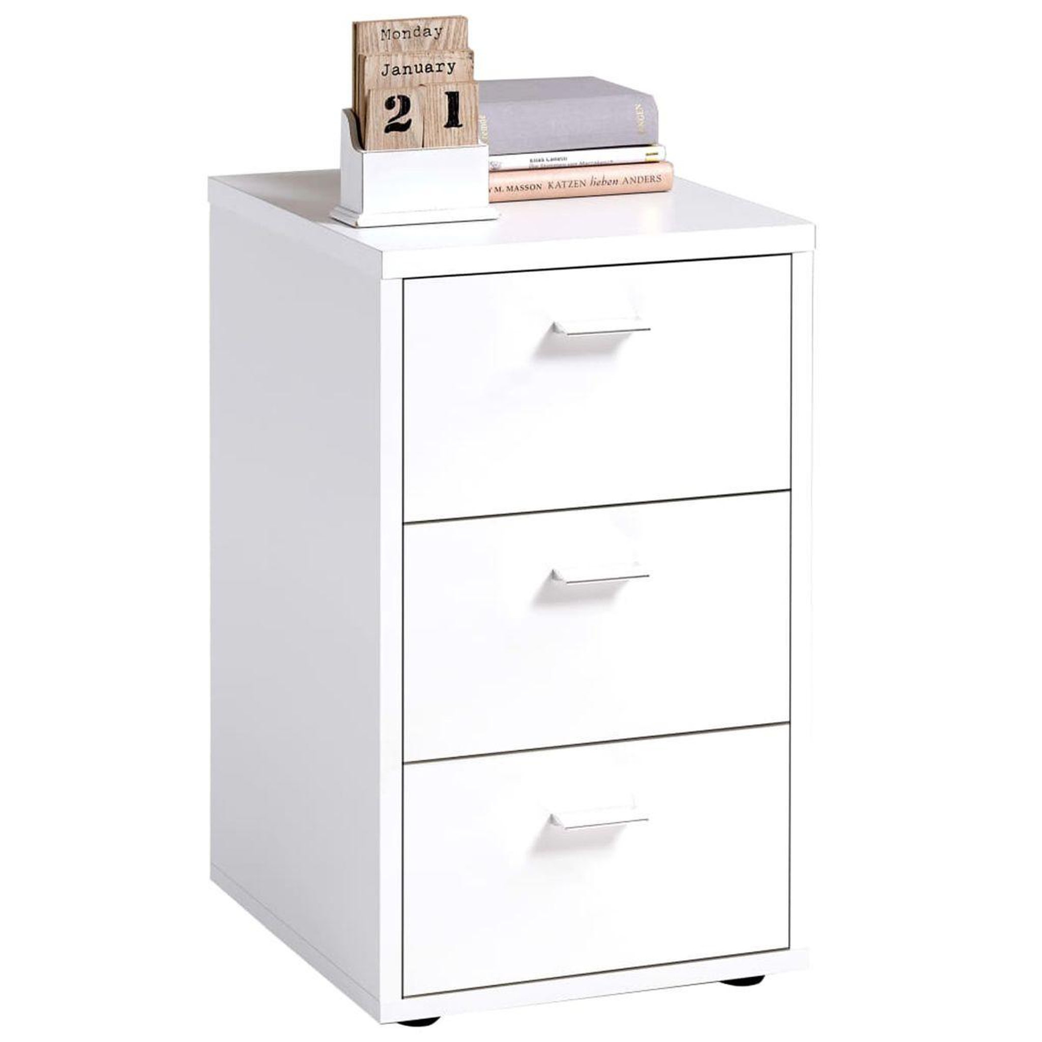 Paris Prix Table de chevet 3 tiroirs design  gania  62cm blanc
