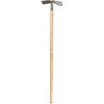 GARDENSTAR Houe double tête manche bambou - 120 cm