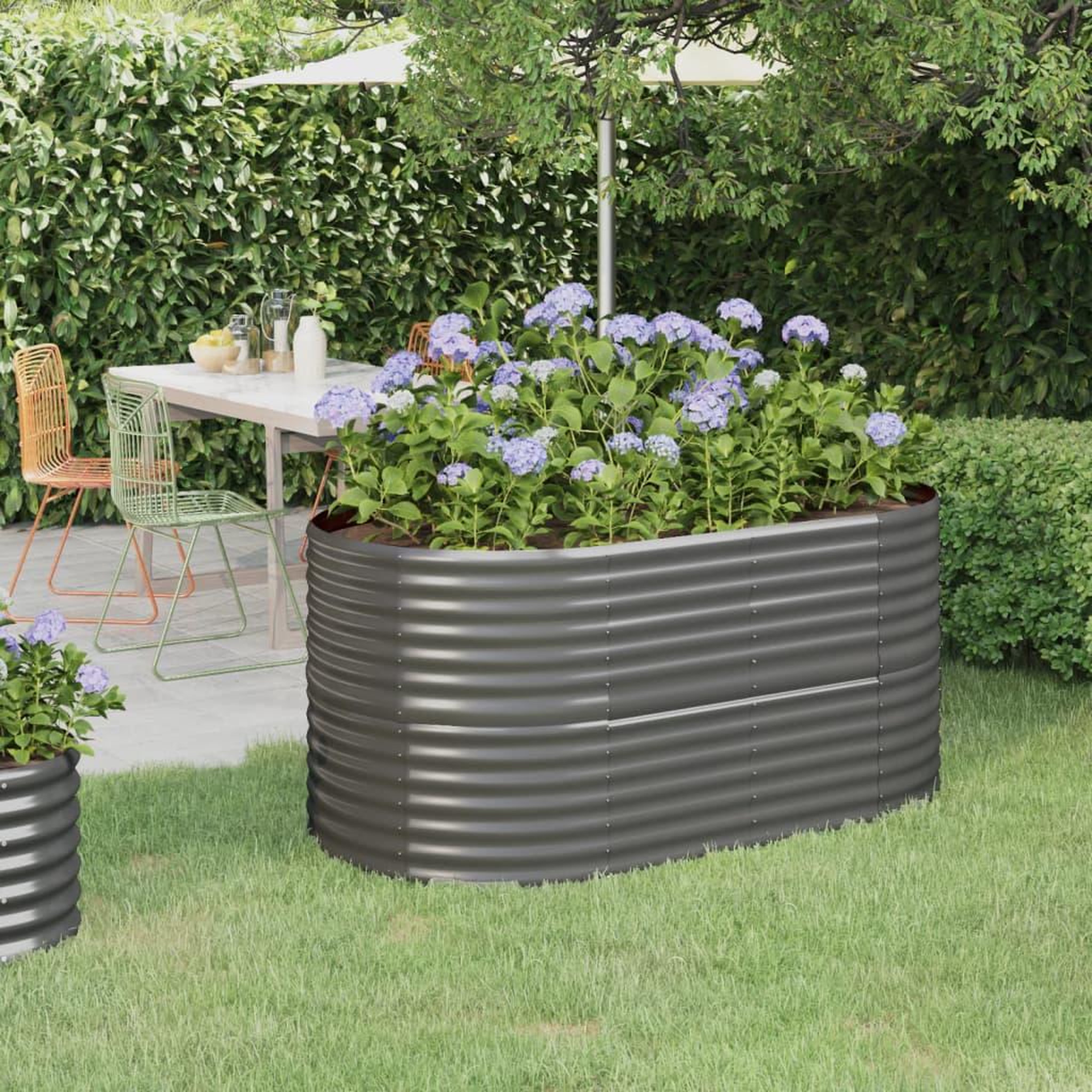 Voir la diapositive 1 : VIDAXL Lit sureleve de jardin Acier enduit de poudre 152x80x68 cm gris