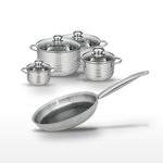 ELO Lot 1 Poêle 28cm & 4 Faitouts 12/16/20/24cm Elo Relief Solution