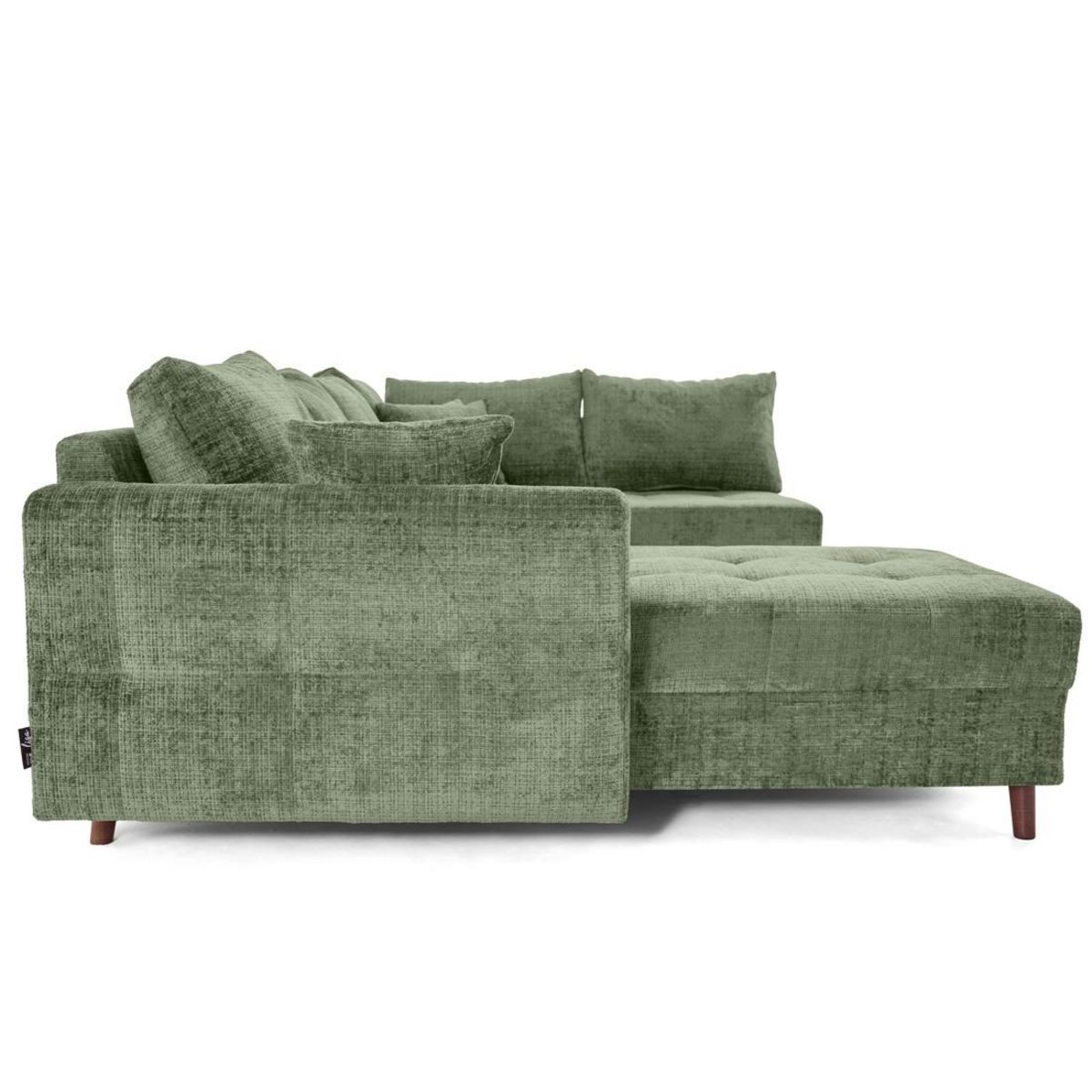 LISA DESIGN Rune - canapé panoramique d'angle droit 7 places en velours texturé