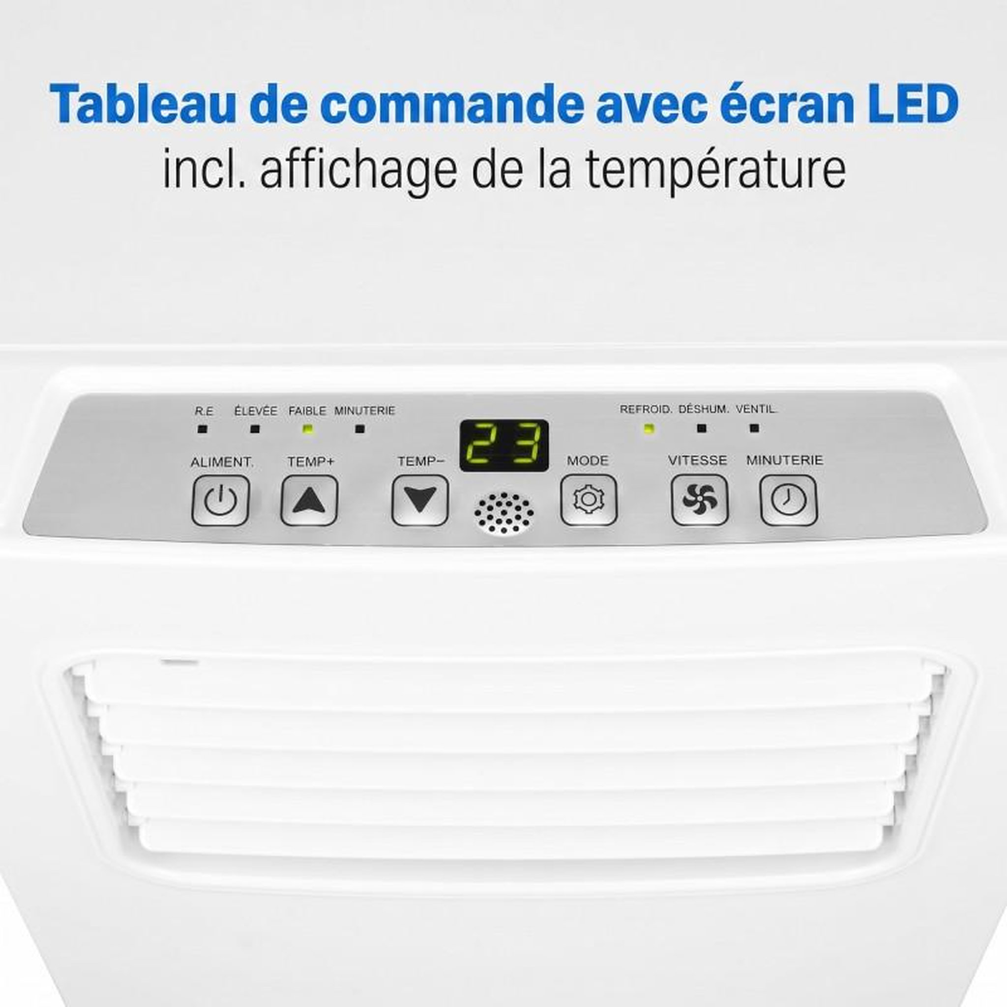 Voir la diapositive 4 : Cl3844 - blanc - climatiseur mobile 7000 btu - classe a - minuterie 24h