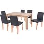 Voir la diapositive 3 : VIDAXL Table et chaises 7 pcs Cuir synthetique Chene Noir