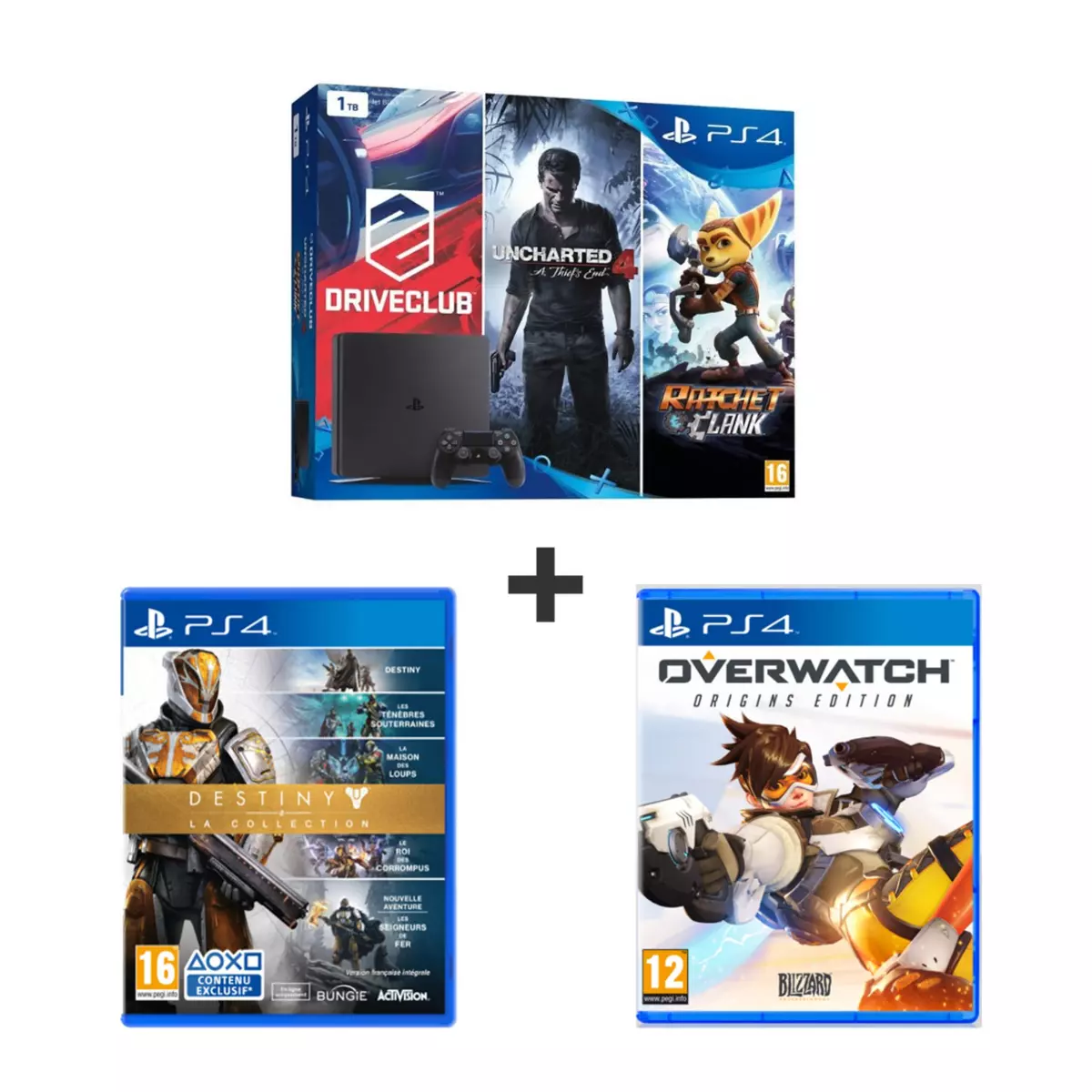 PACK PS4 FAMILY 1TO + 5 JEUX