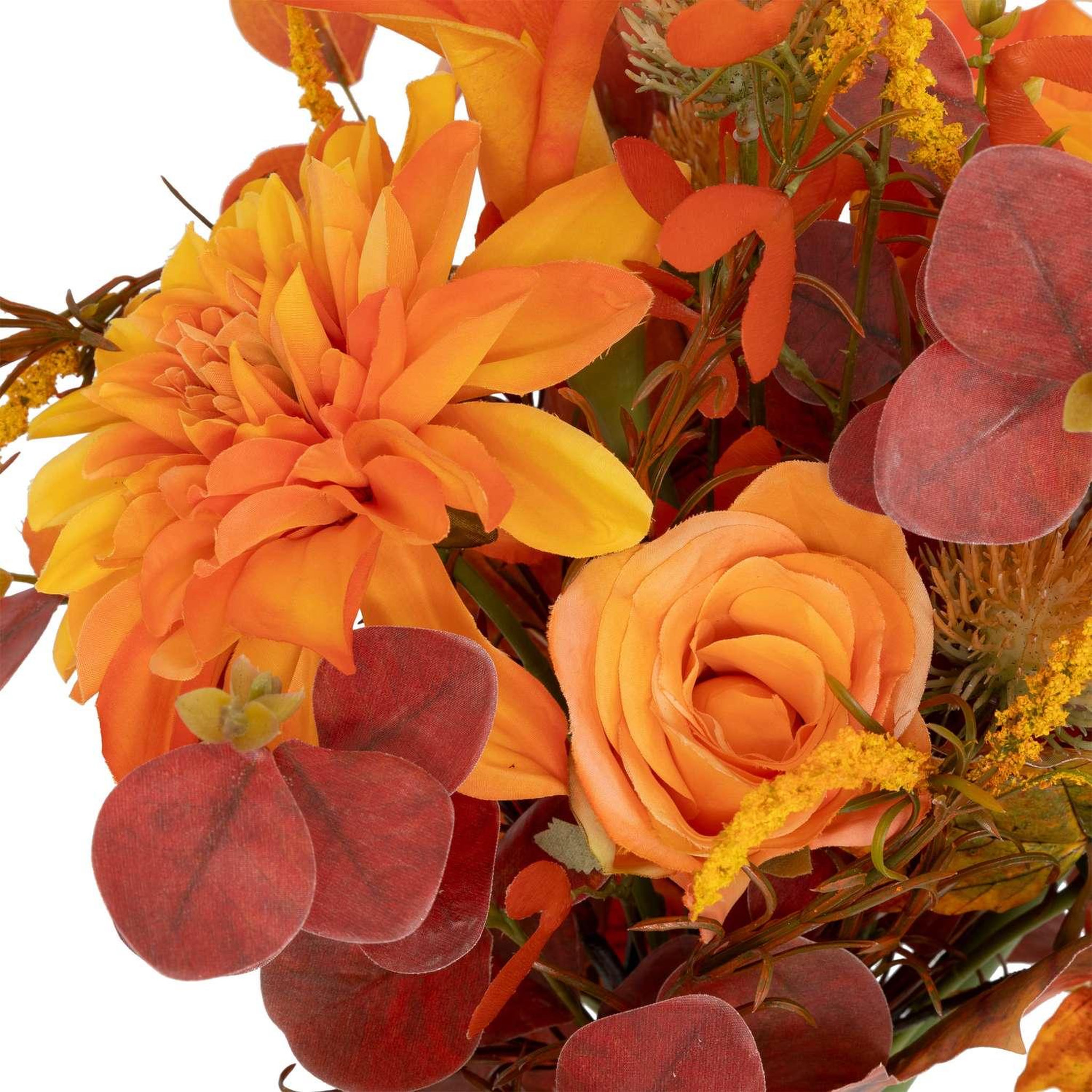 Voir la diapositive 3 : ATMOSPHERA Bouquet artificiel automnal - H. 55 cm - Orange