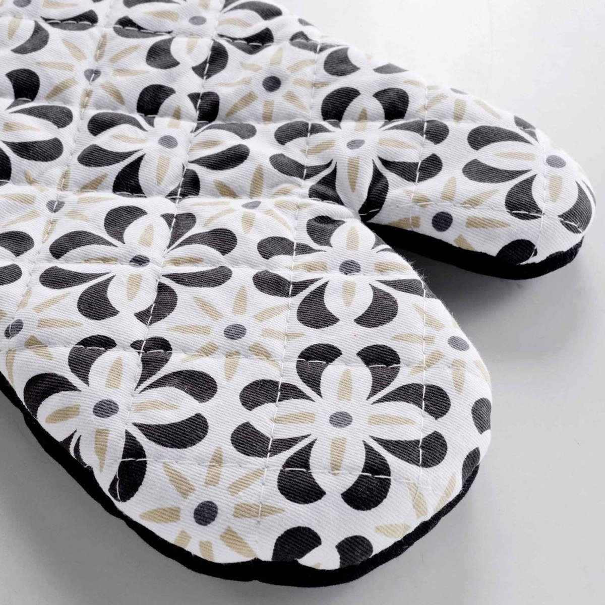 Paris Prix Gant de Cuisine en Coton  Solaris  30cm Noir