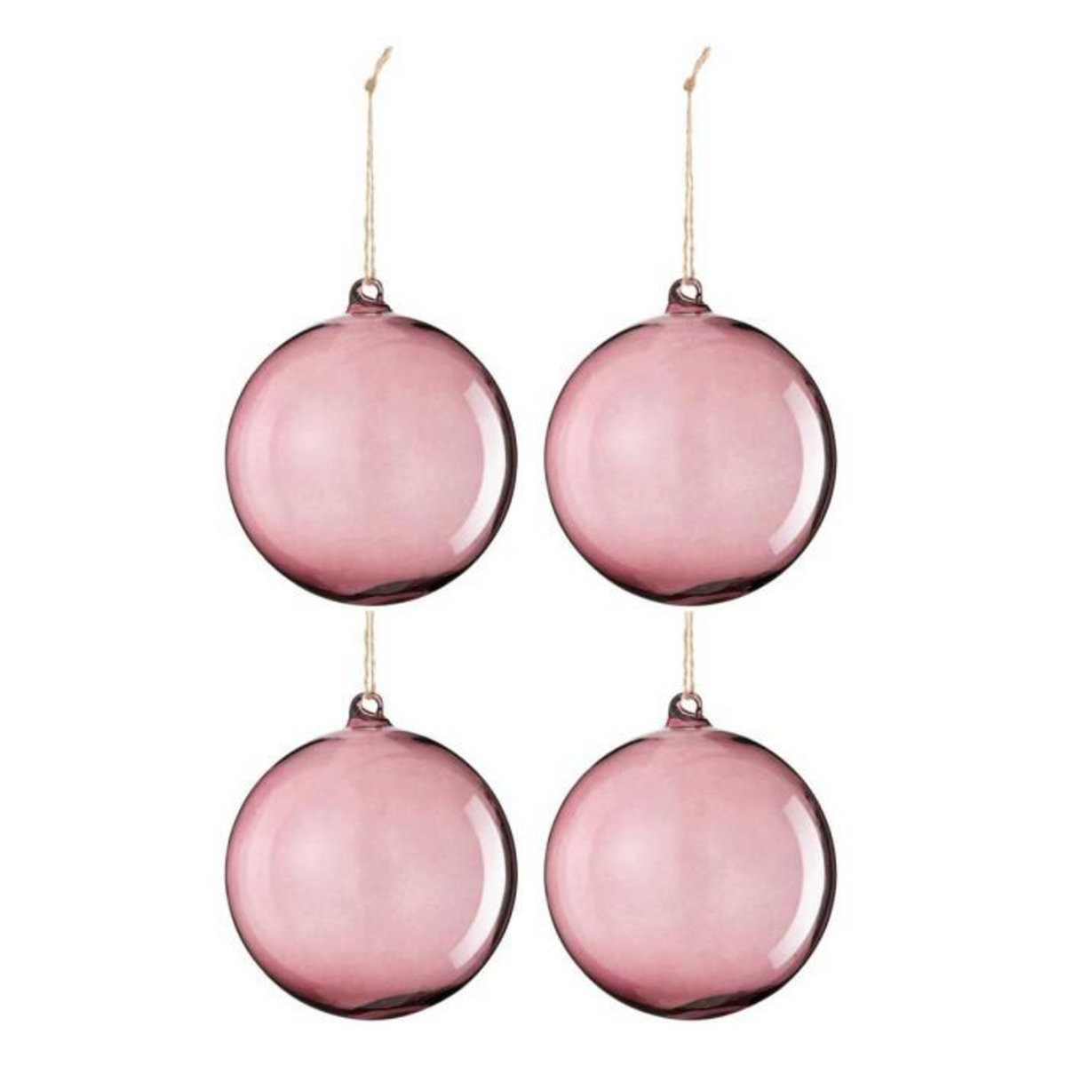 Paris Prix Lot de 4 Boules de Noël  Lindsay  12cm Rose