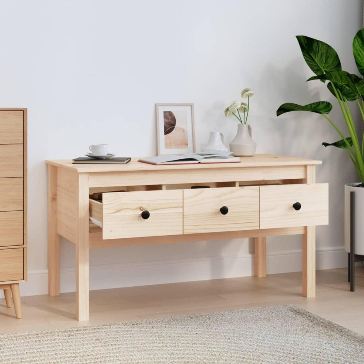 VIDAXL Table basse 102x49x55 cm Bois massif de pin