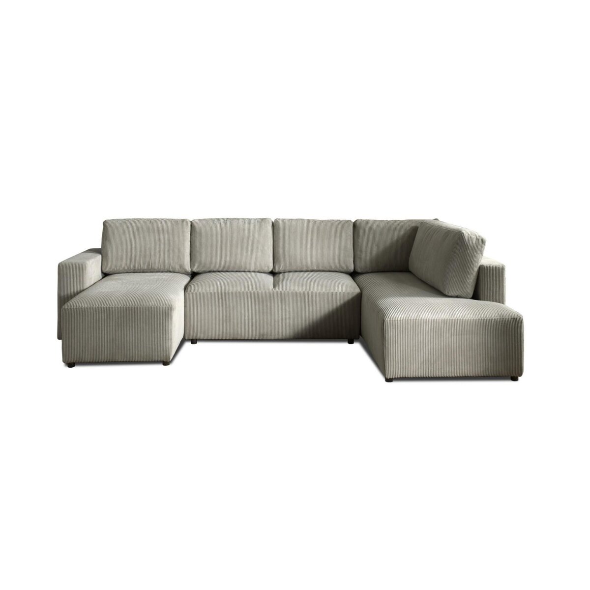 LISA DESIGN Livy - canapé panoramique convertible - avec coffre - en velours côtelé - 7 places - droit