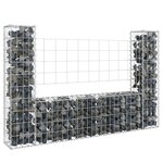 VIDAXL Panier de gabion en forme de U avec 2 poteaux Fer 140x20x100 cm
