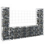 Voir la diapositive 1 : VIDAXL Panier de gabion en forme de U avec 2 poteaux Fer 140x20x100 cm