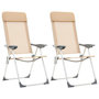 Voir la diapositive 1 : VIDAXL Chaises de camping pliables lot de 2 Creme Aluminium
