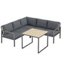 Voir la diapositive 1 : OUTSUNNY Salon de jardin 3 pièces 5 personnes gris foncé