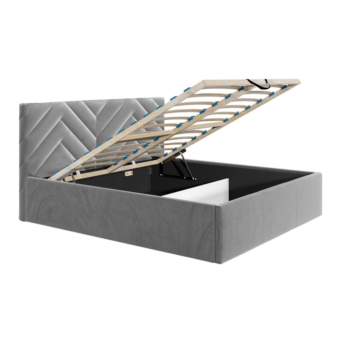 BEST MOBILIER Santiago - lit coffre - 180x200 - sommier inclus - en velours