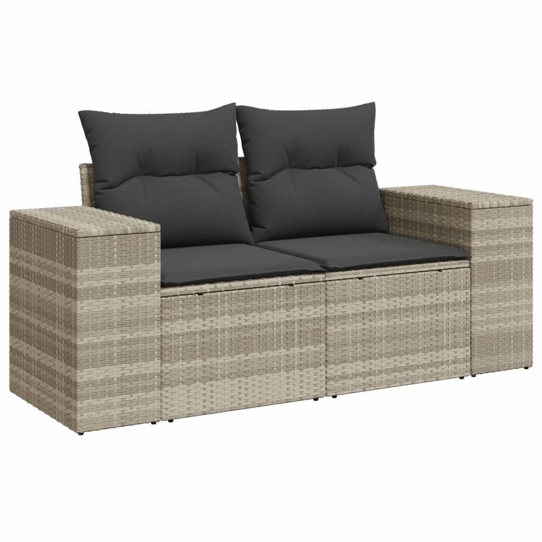 Voir la diapositive 4 : VIDAXL Salon de jardin avec coussins 7 pcs gris clair resine tressee