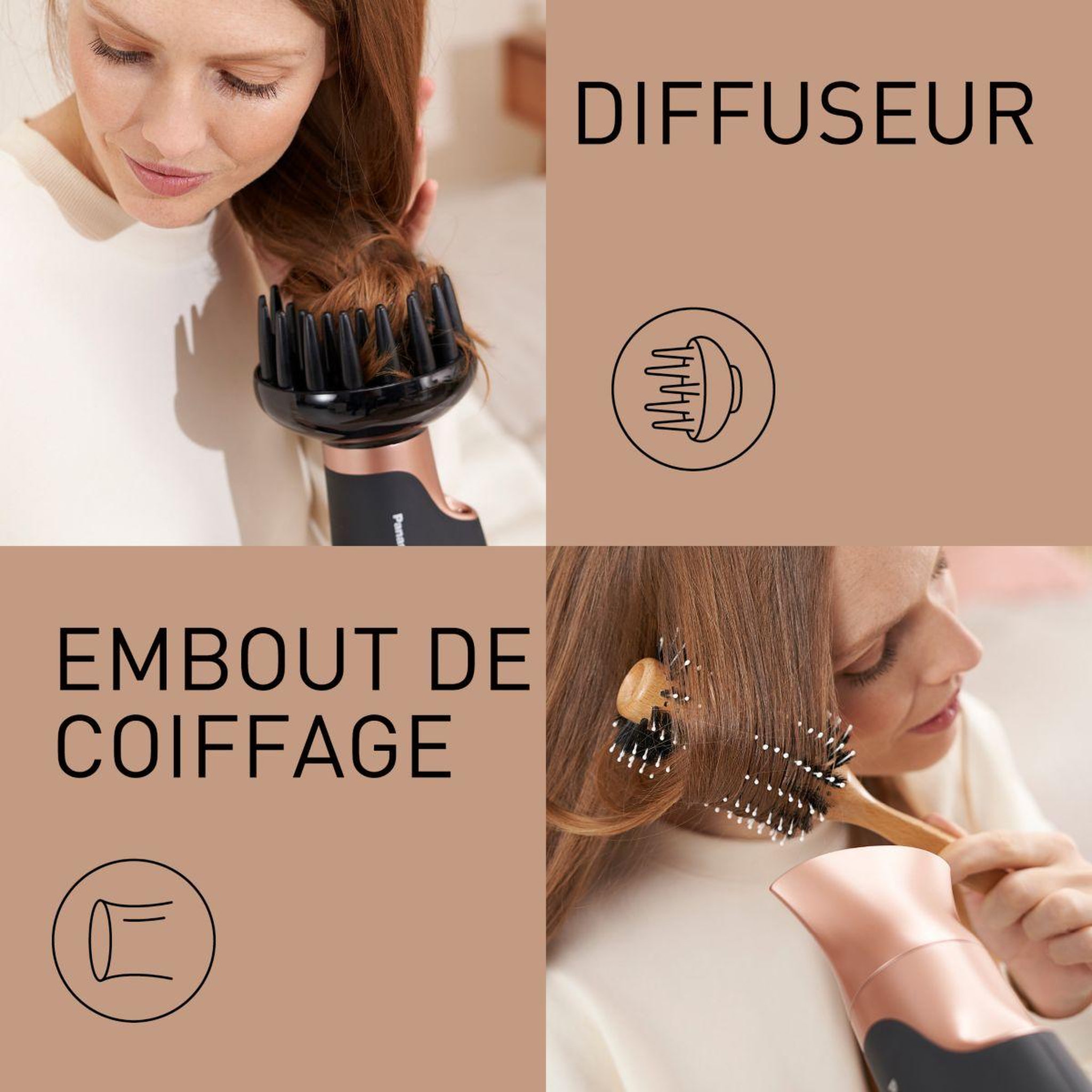Voir la diapositive 4 : PANASONIC Sèche cheveux EH-NA65CN825 nanoé