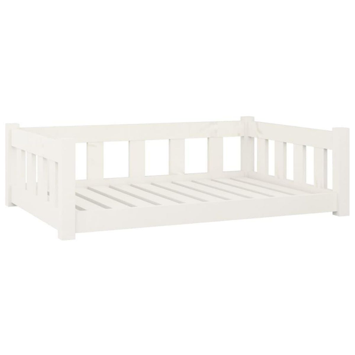 VIDAXL Lit pour chien blanc 95,5x65,5x28 cm bois de pin solide