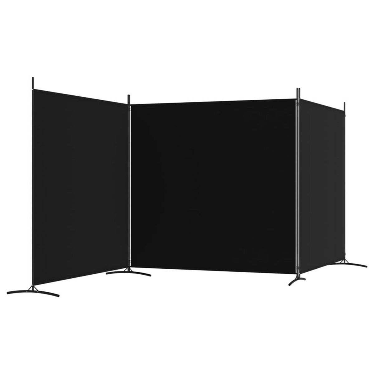 VIDAXL Cloison de separation 3 panneaux Noir 525x180 cm Tissu
