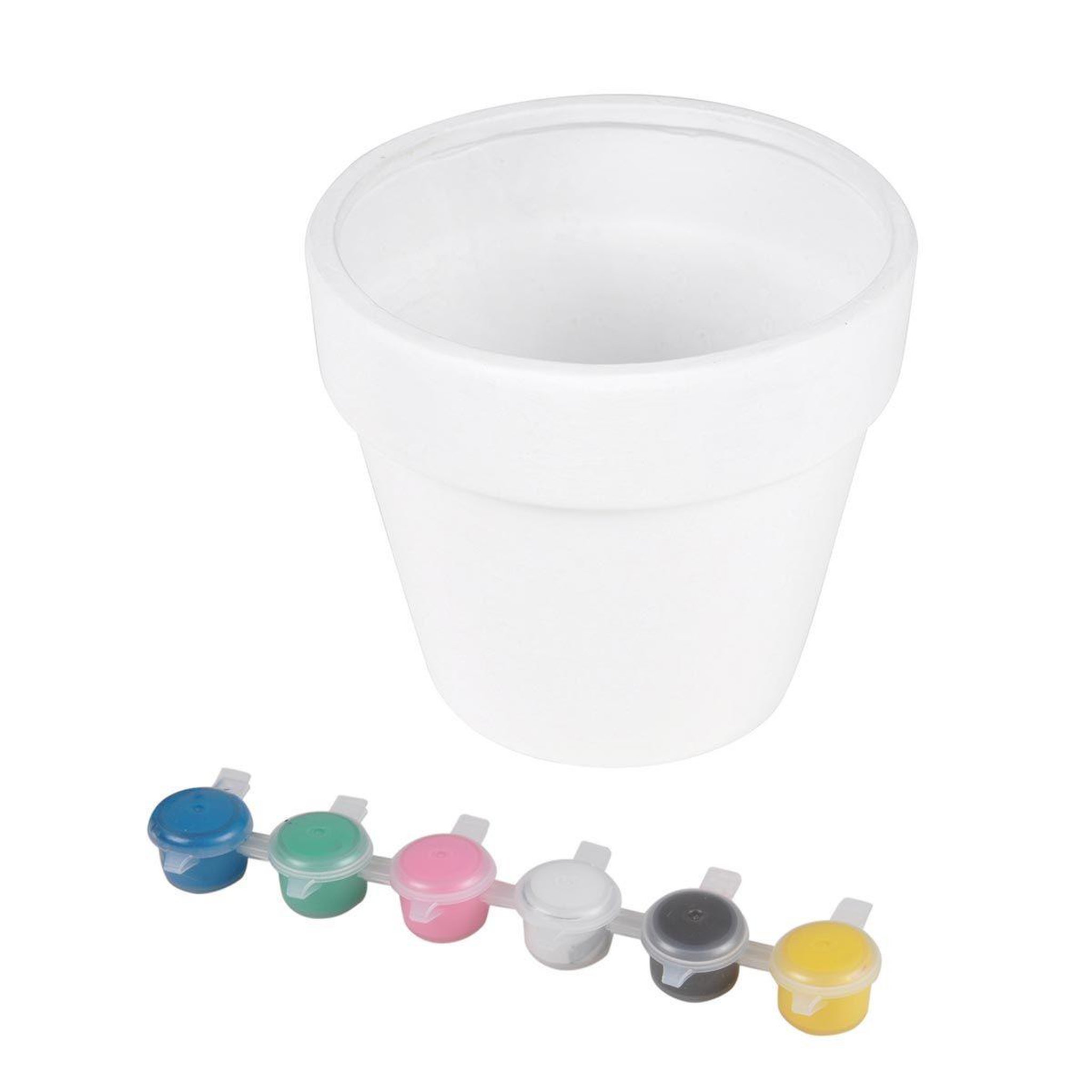 Voir la diapositive 1 : HOMEA Pot de Fleur à Peindre  Céramique  12cm Blanc