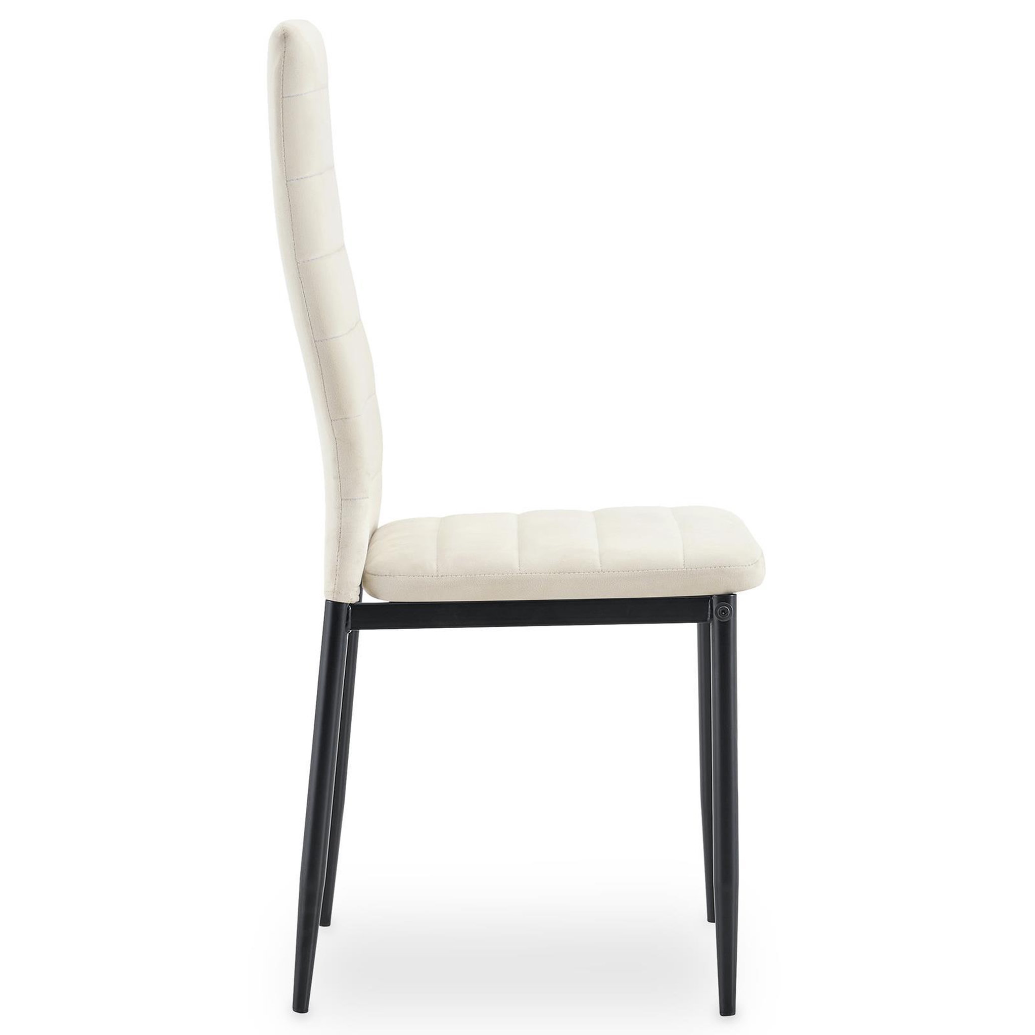 Voir la diapositive 5 : IDIMEX Lot de 4 chaises LEDRO de salle à manger en velours