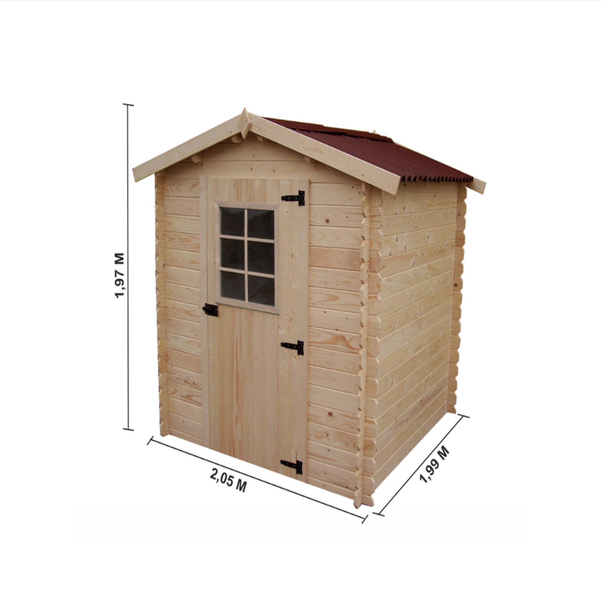 Voir la diapositive 2 : Hisense Abri madriers massifs 3.08 m² sans plancher - al2020.02n