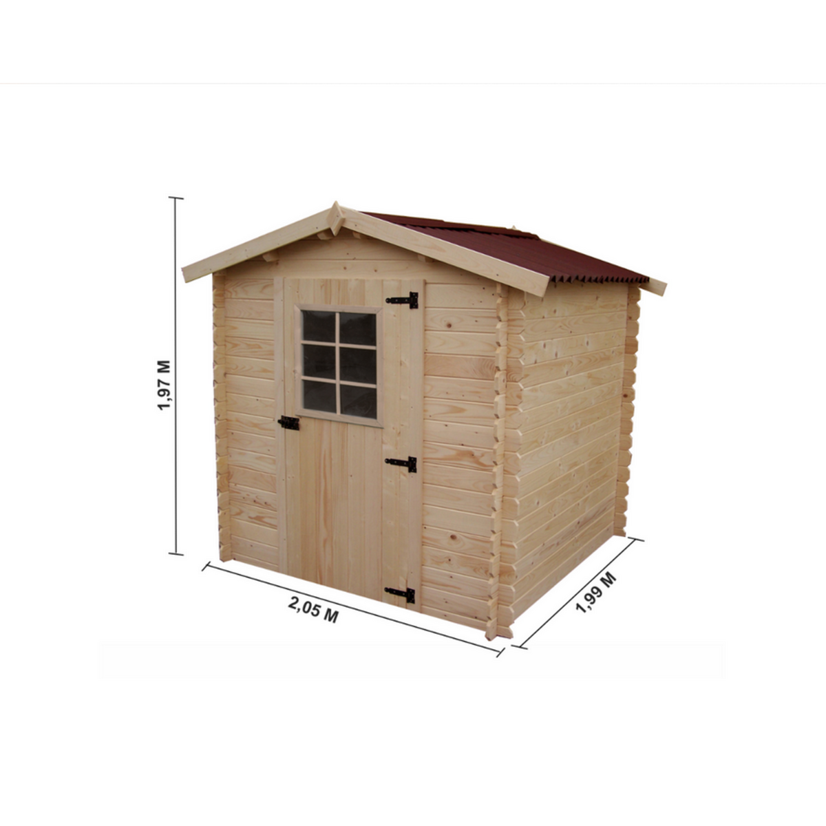 Hisense Abri madriers massifs 3.08 m² sans plancher - al2020.02n