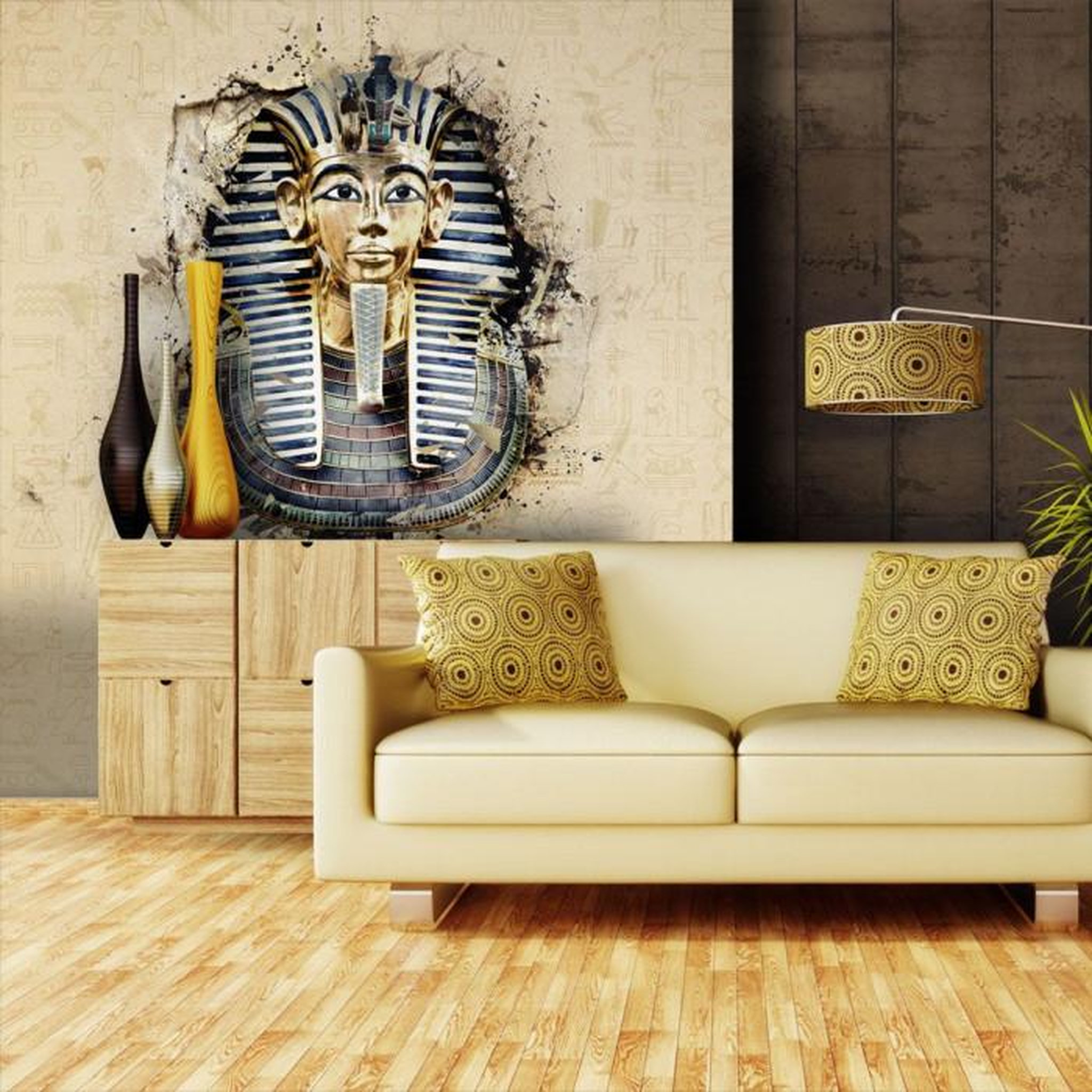 Paris Prix Papier Peint  Figure de Pharaon. Coloris disponibles : Multicolore