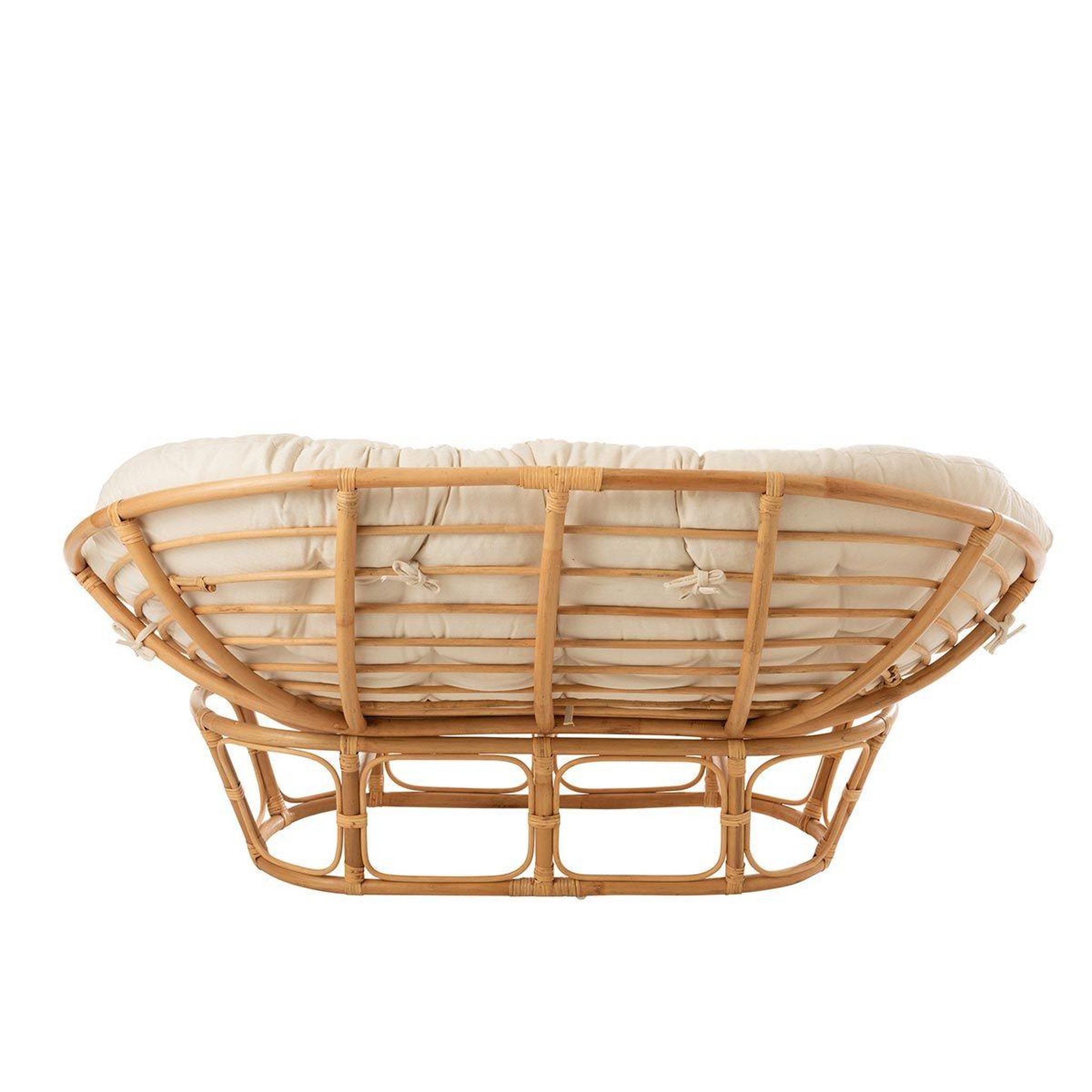 Voir la diapositive 4 : J-LINE Fauteuil & coussin en rotin  roni  179cm naturel