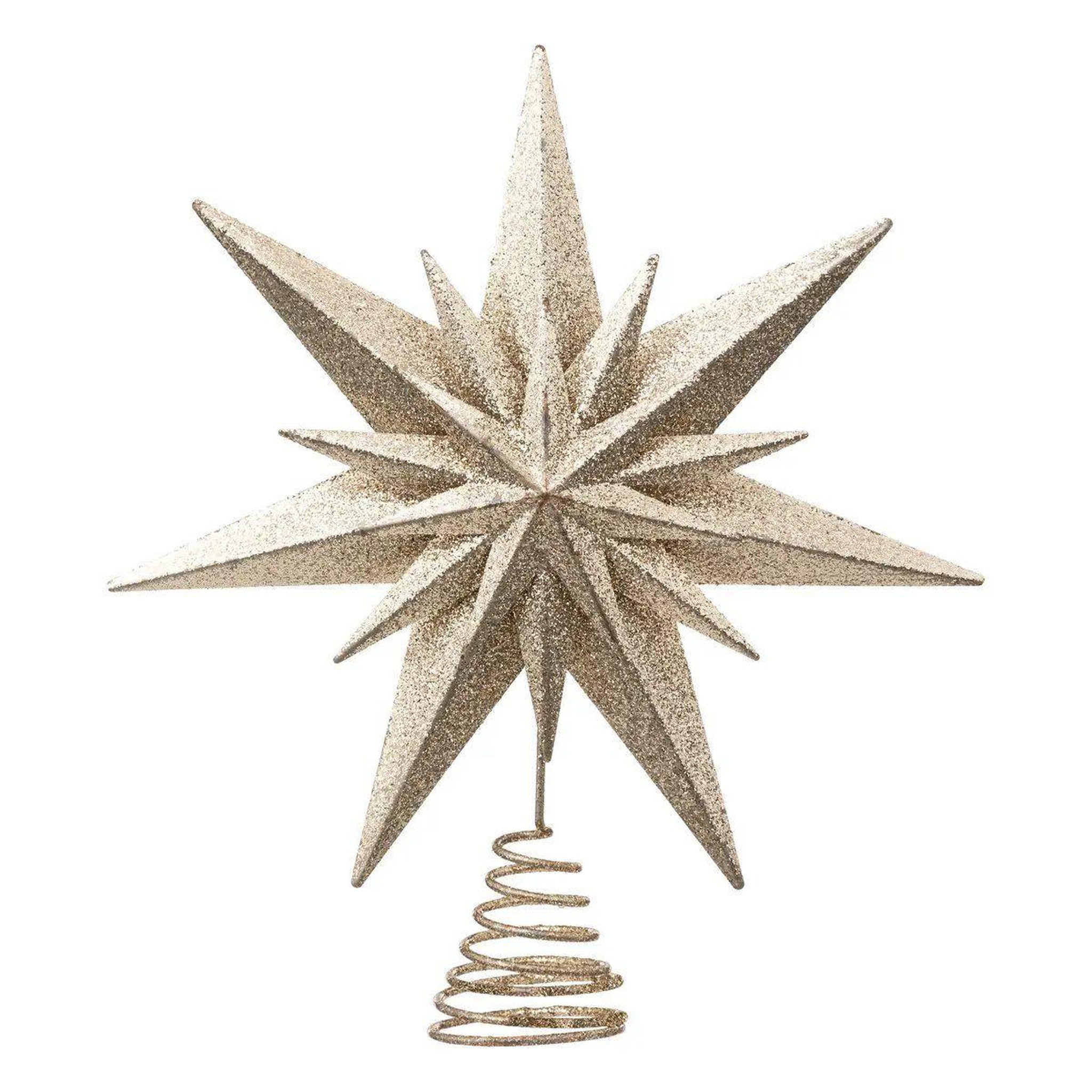 Voir la diapositive 1 : ATMOSPHERA Cimier Sapin Déco  Étoile Double  30cm Or