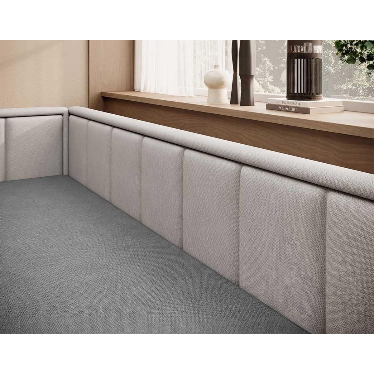 BEST MOBILIER James - canapé 3 places gauche convertible avec coffre en velours