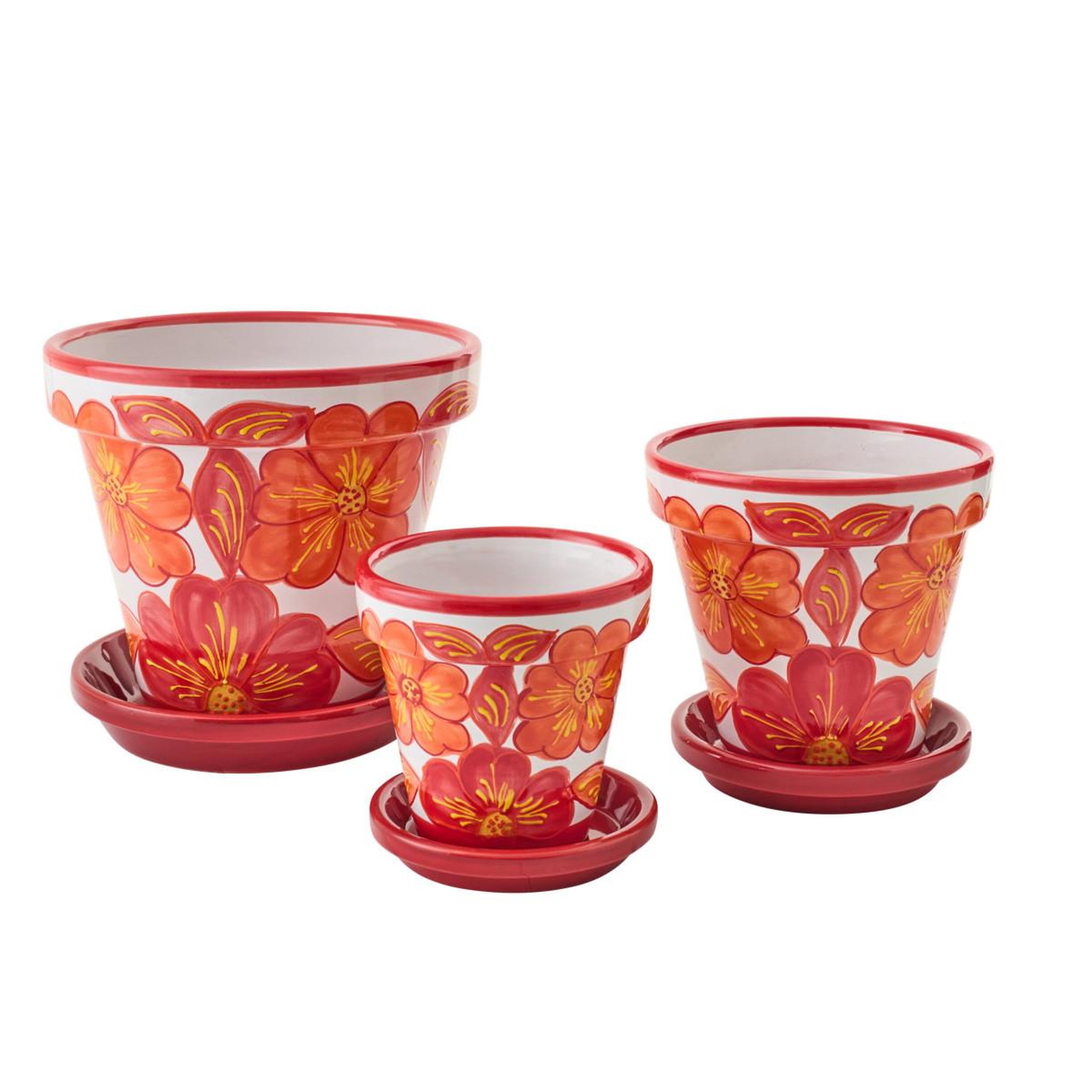 Voir la diapositive 3 : J-LINE Cache-pot avec soucoupe  bennie  35cm orange