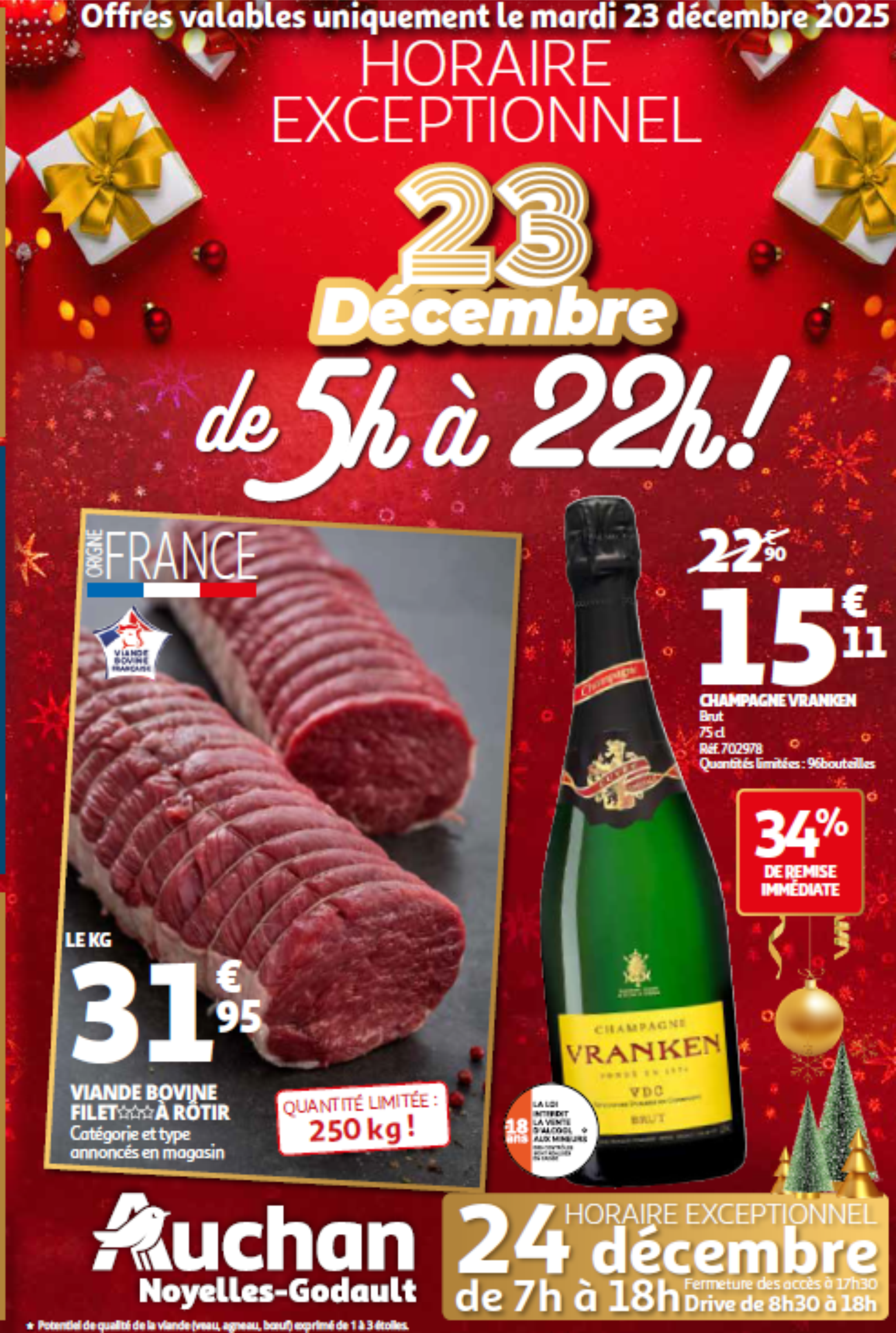 Ouverture exceptionnelle 23 décembre